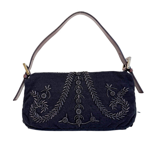 Limited Edition Baguette Black Beaded Shoulder Bag