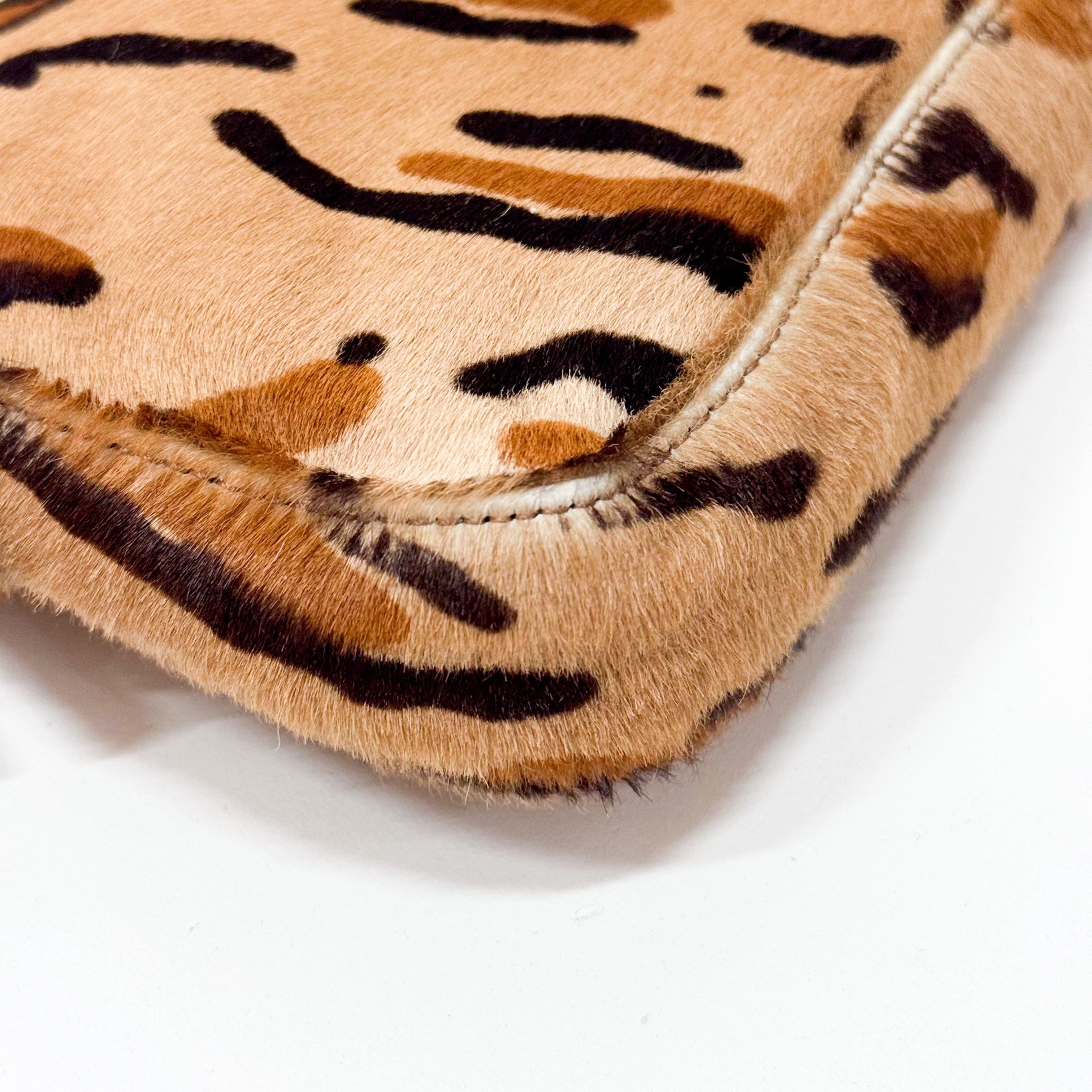 Baguette Leopard Print Pony Hair Bag