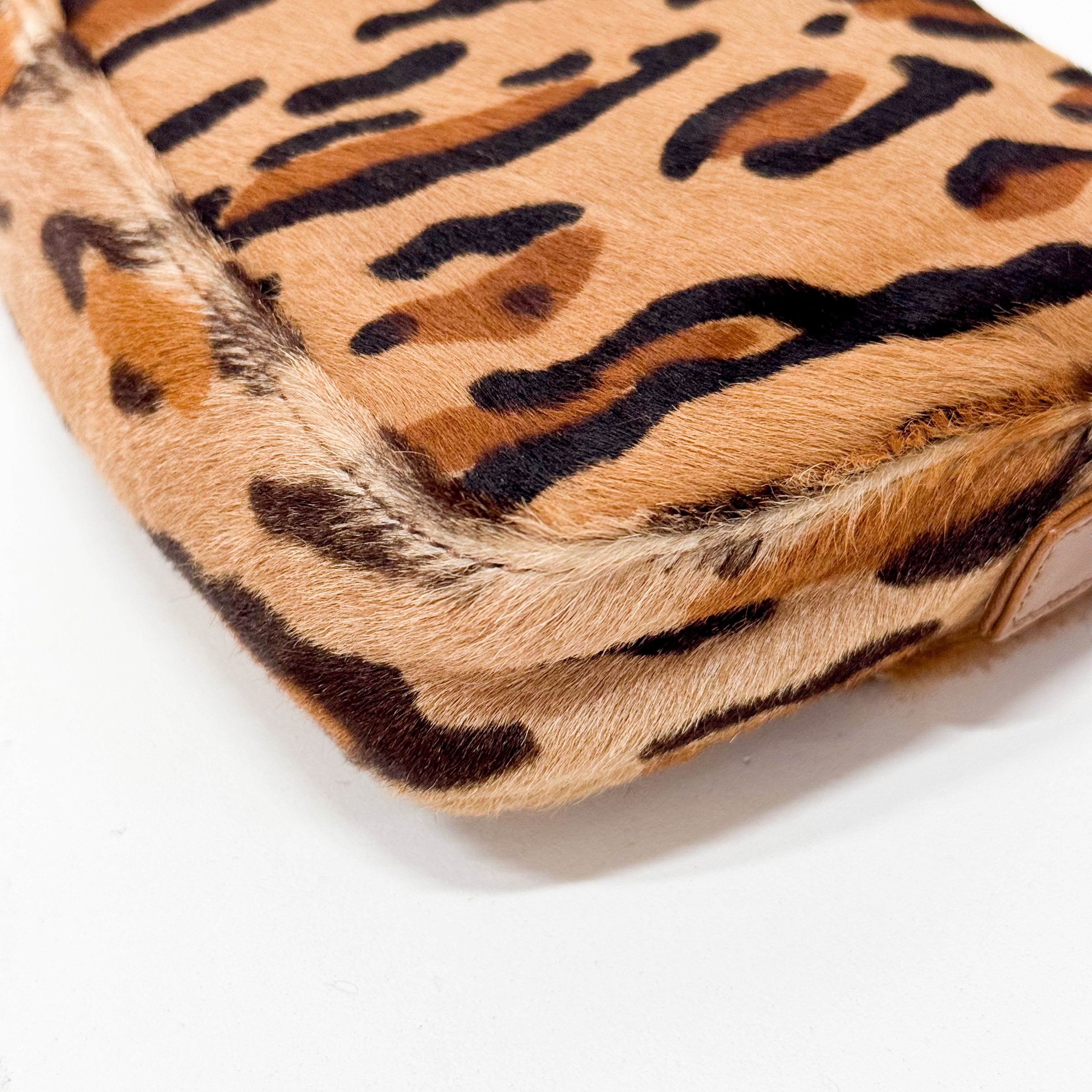 Baguette Leopard Print Pony Hair Bag