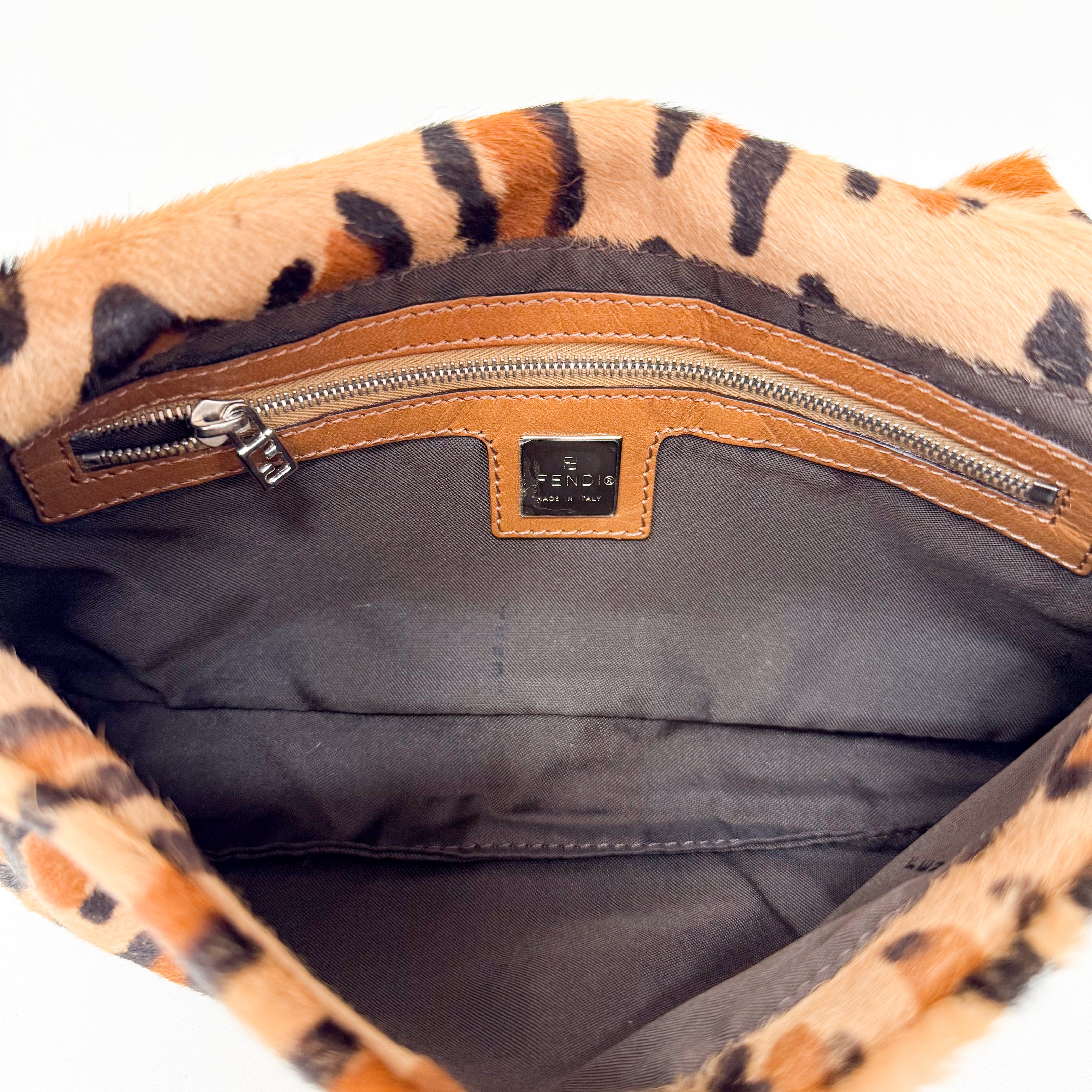 Baguette Leopard Print Pony Hair Bag