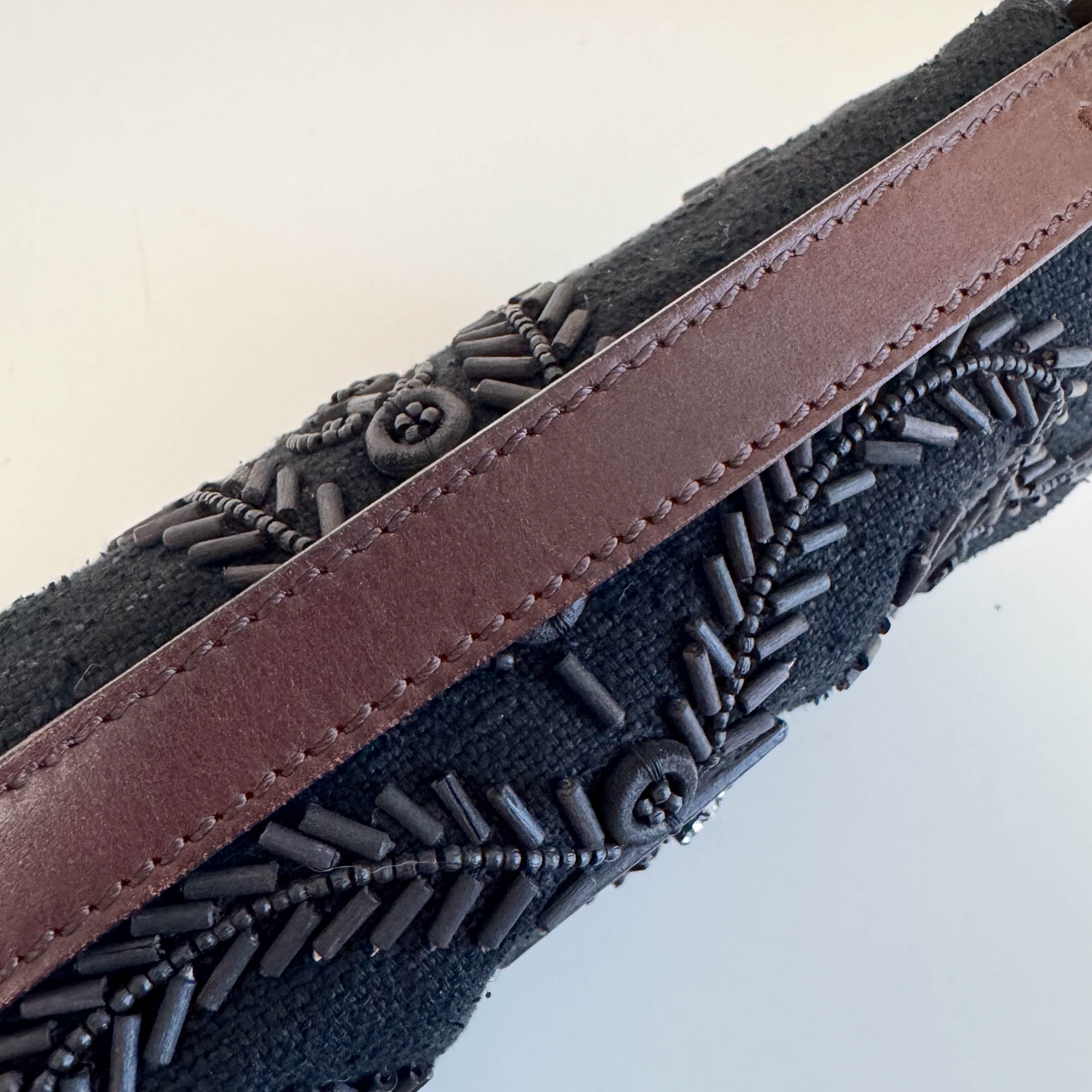 Limited Edition Baguette Black Beaded Shoulder Bag