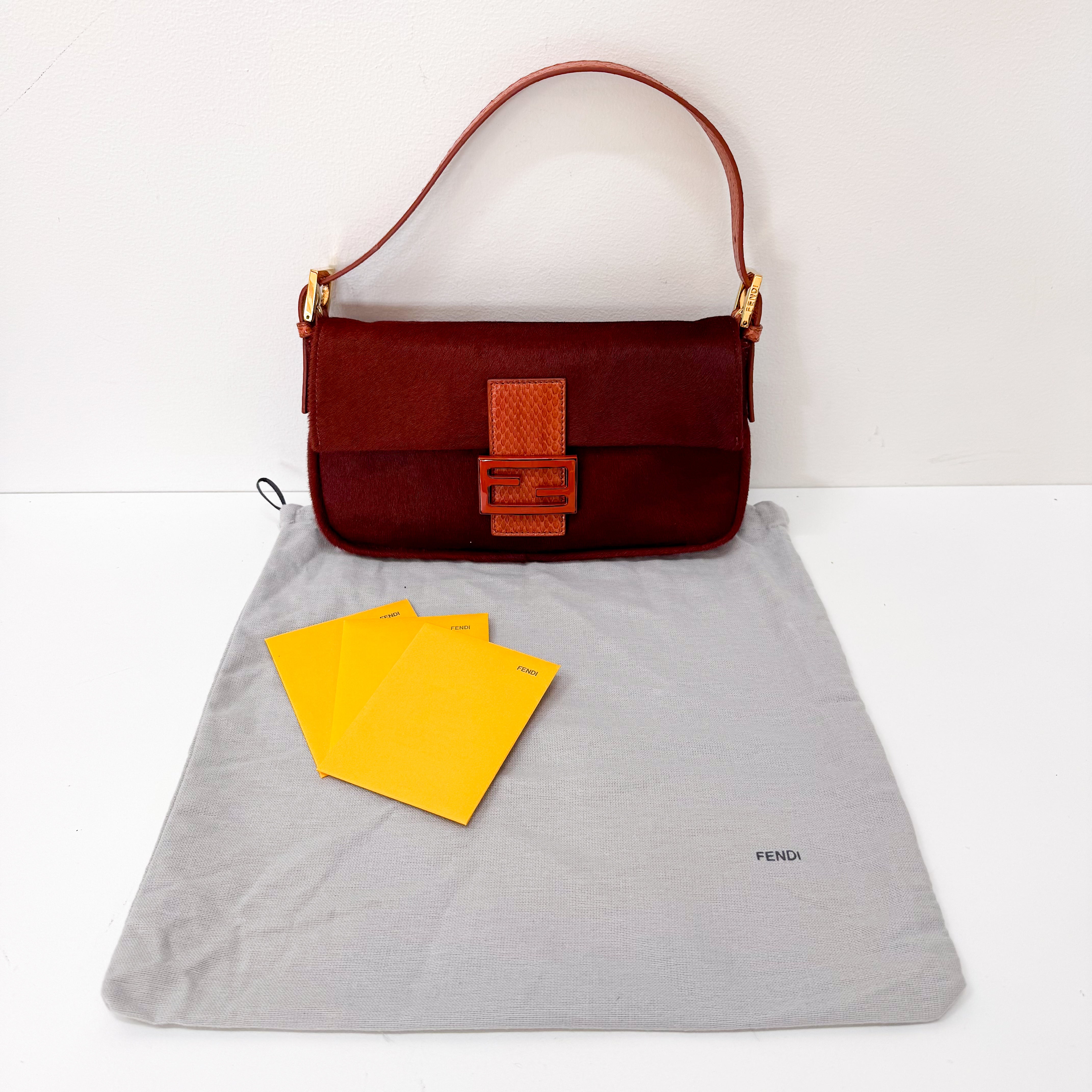 Baguette Red Pony Hair Bag