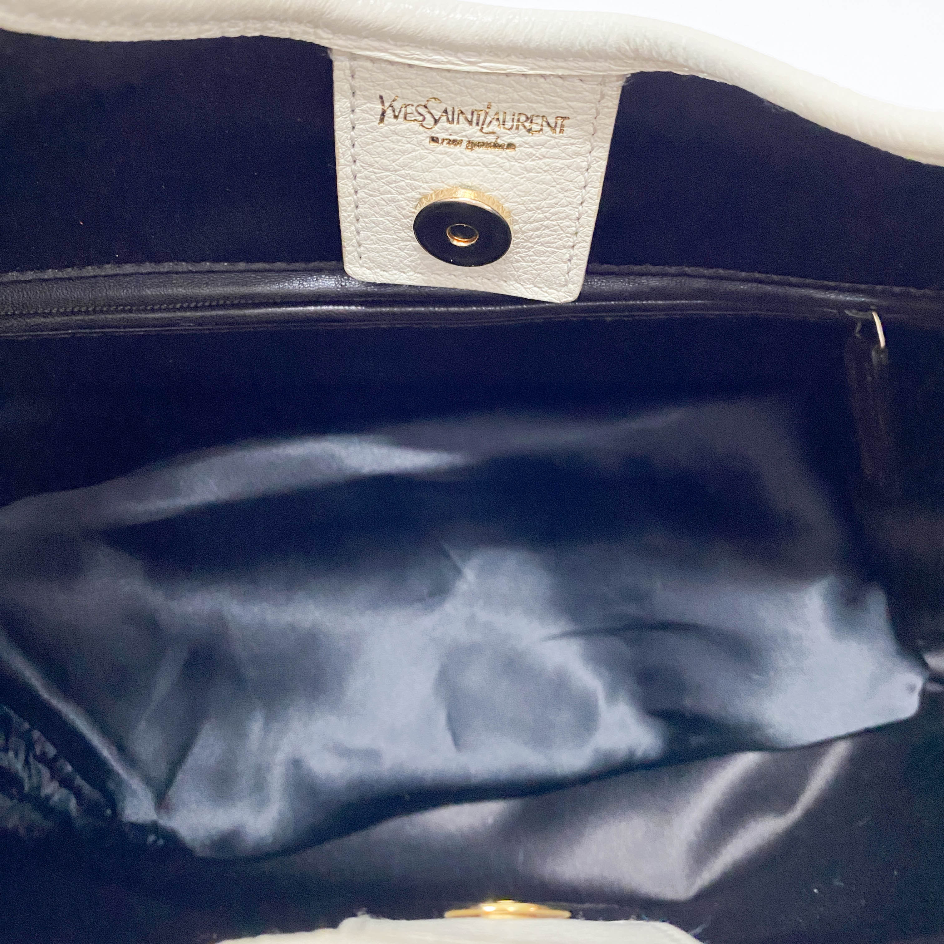 Mombasa White Leather Studs Shoulder Bag