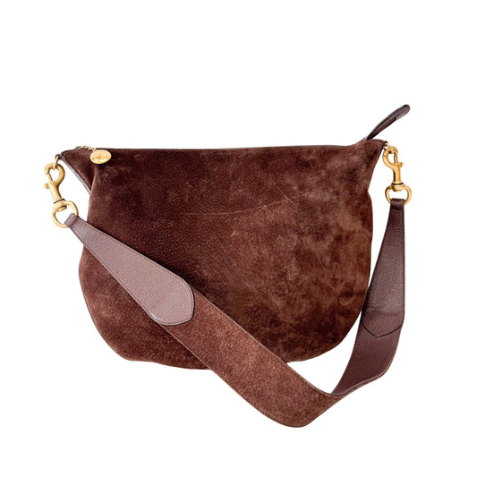 Brown Suede Shoulder Bag