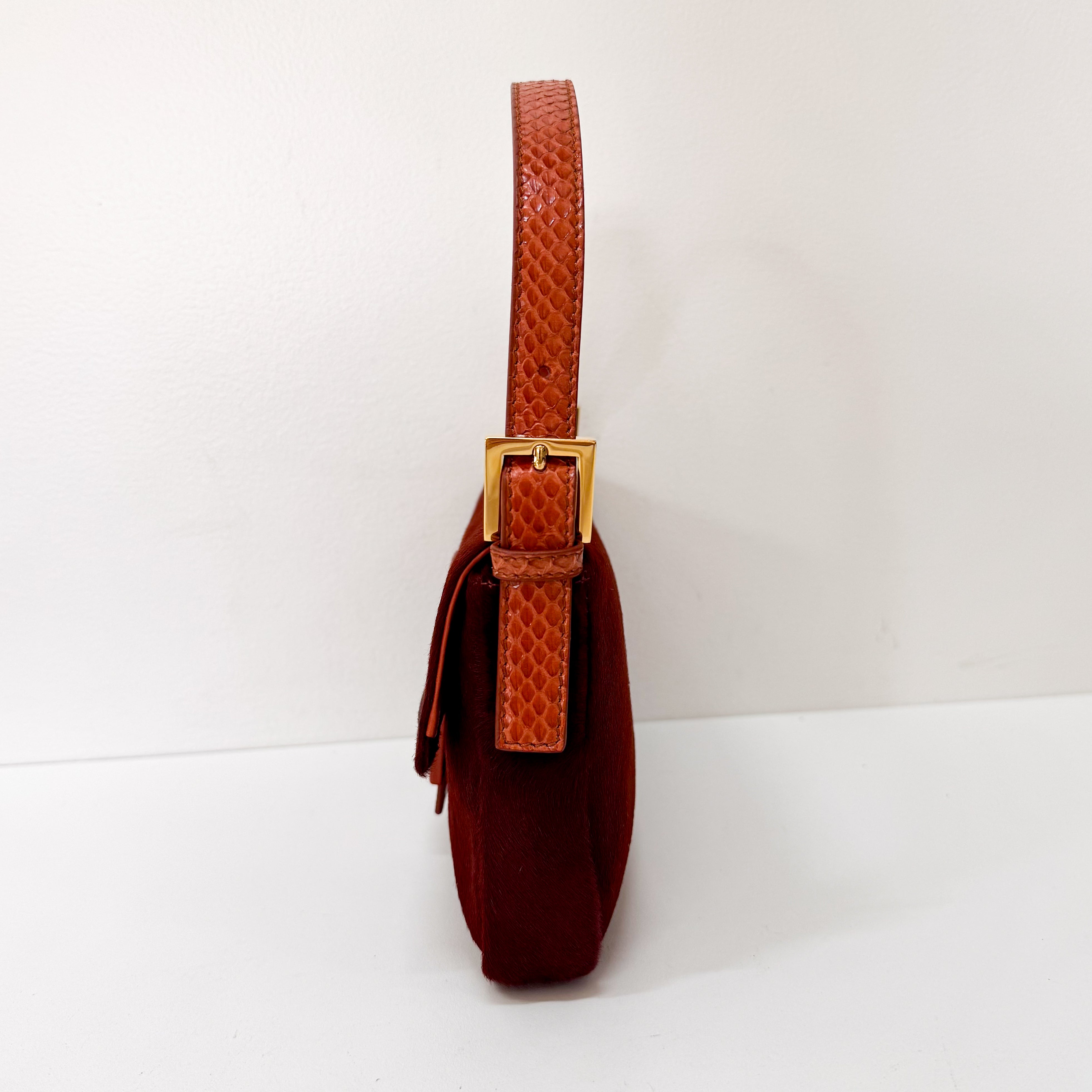 Baguette Red Pony Hair Bag
