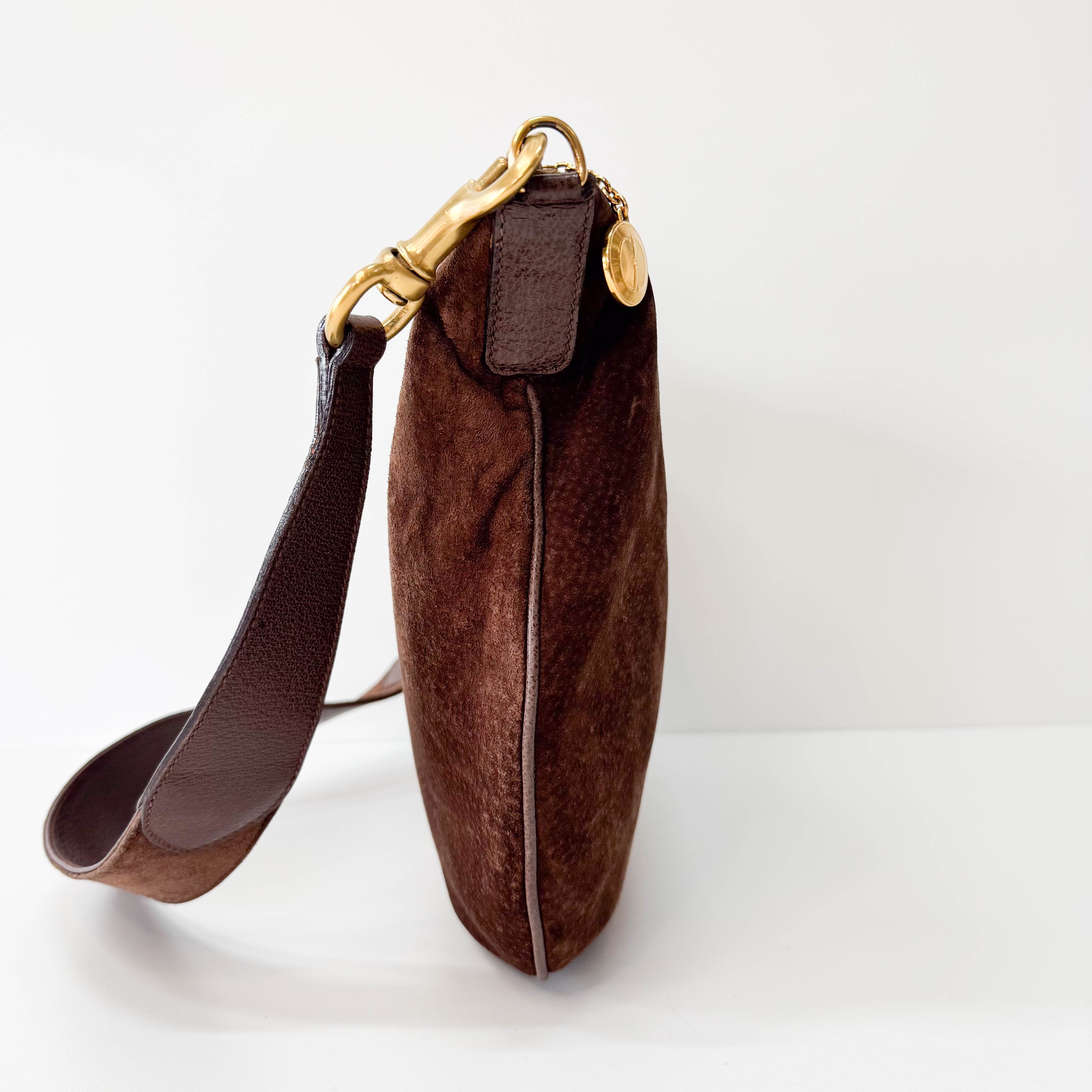 Brown Suede Shoulder Bag