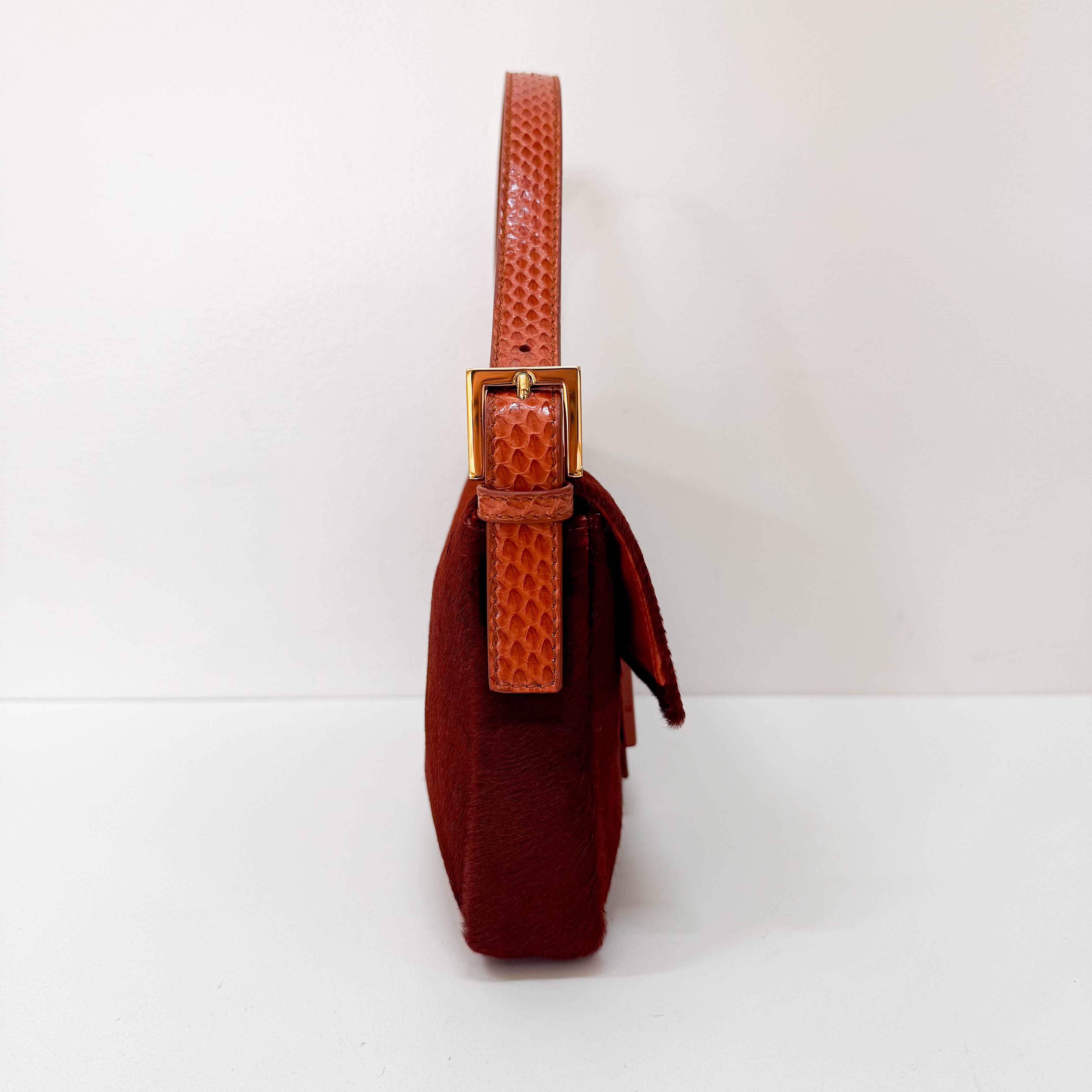 Baguette Red Pony Hair Bag