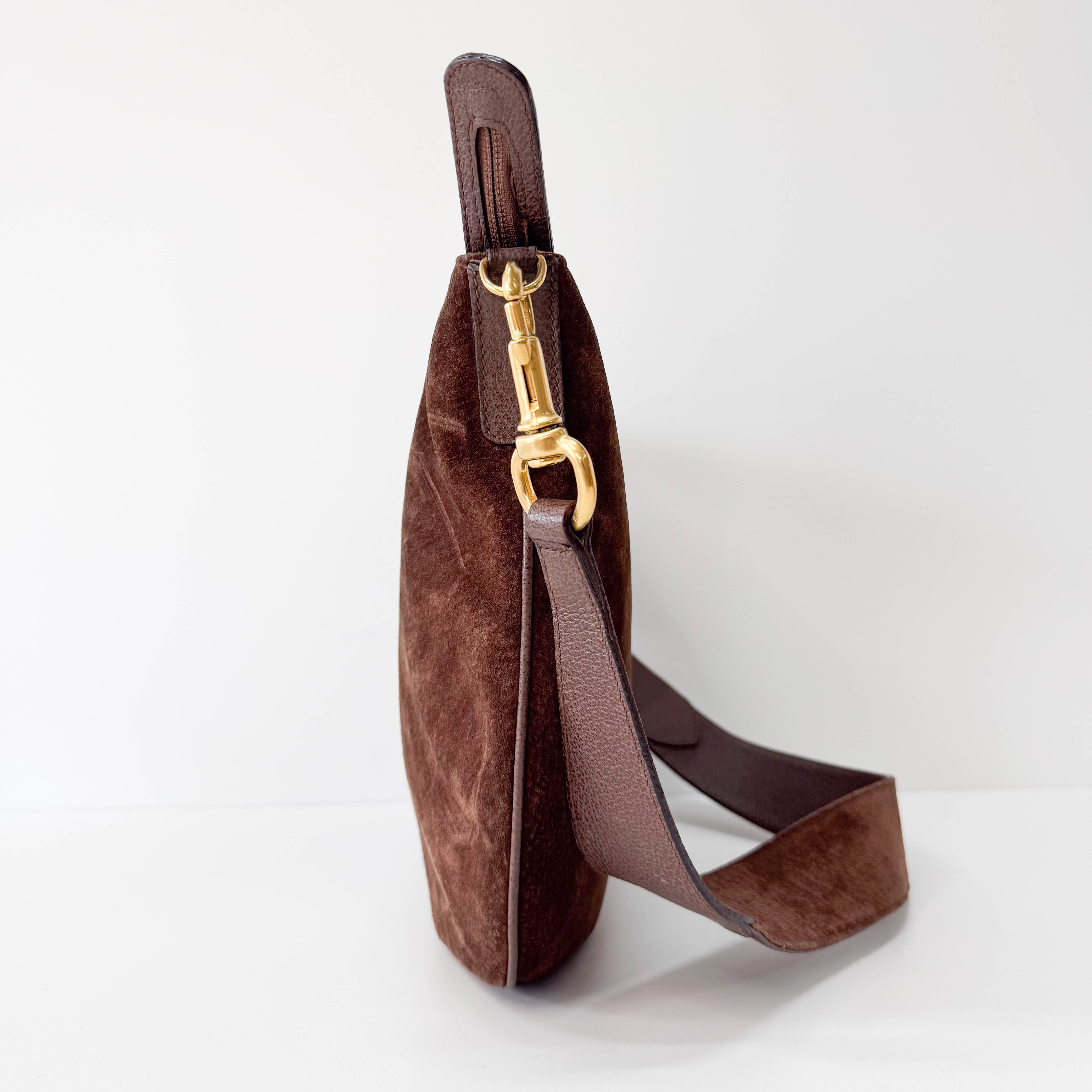 Brown Suede Shoulder Bag