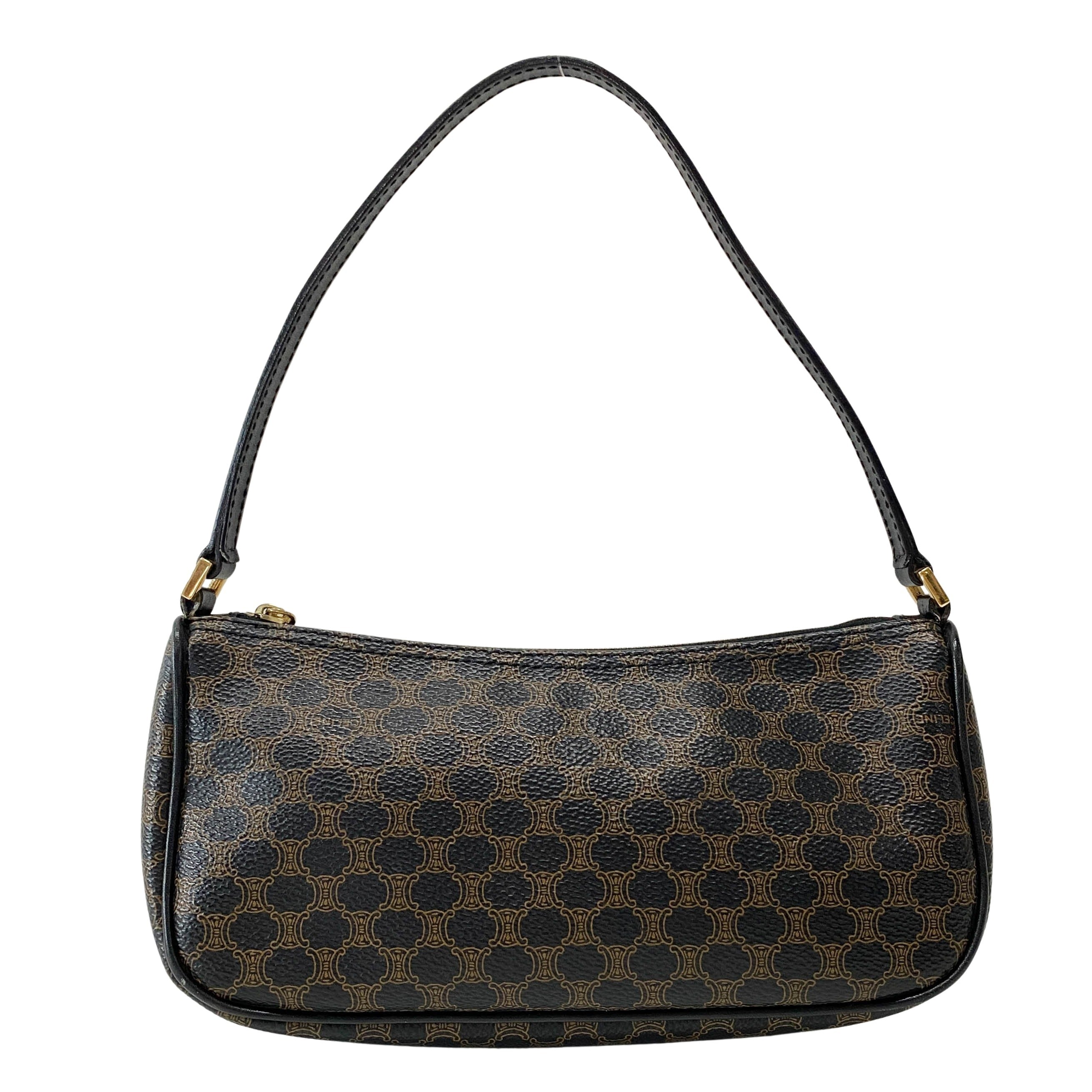 Macadam Triomphe Black Leather Shoulder Bag