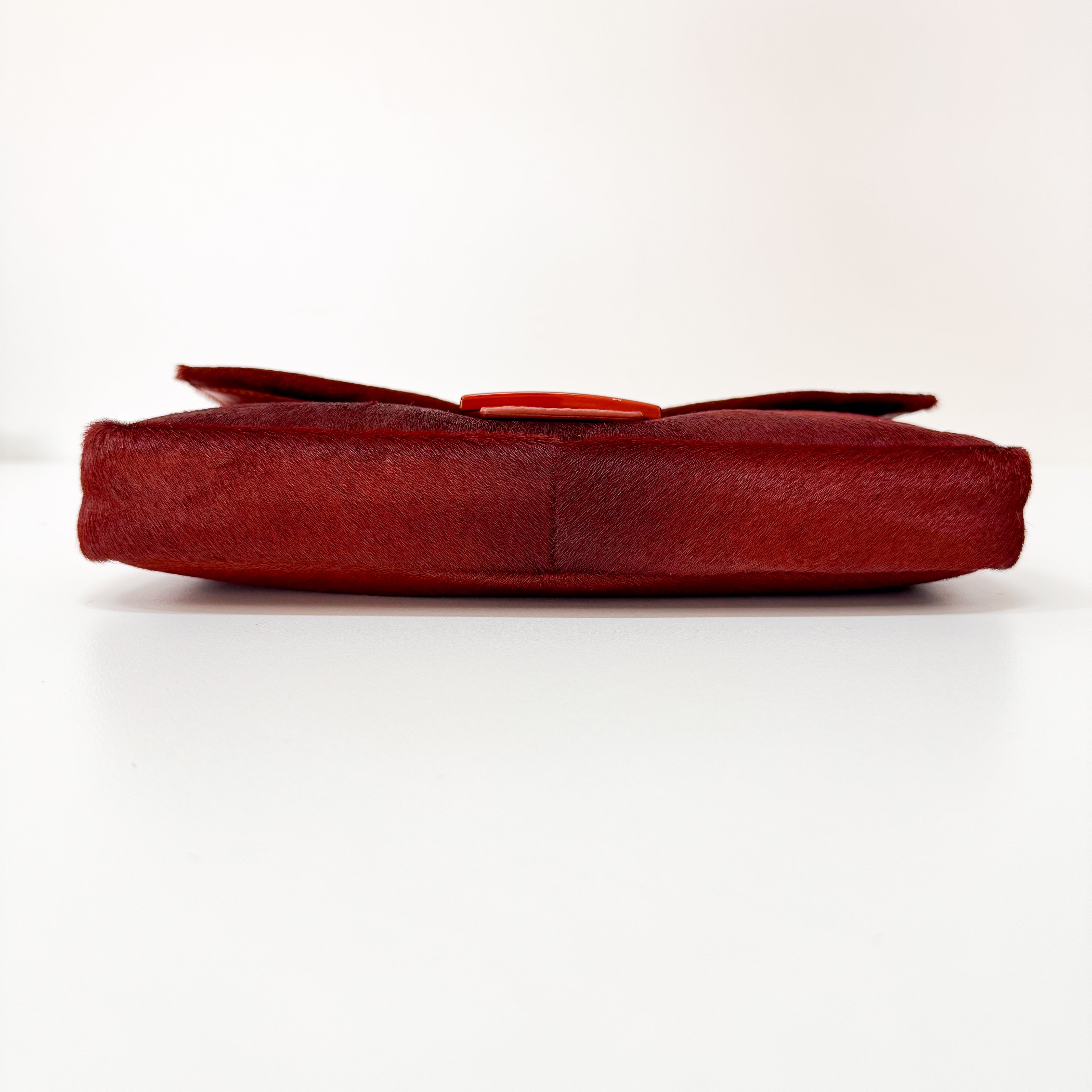 Baguette Red Pony Hair Bag