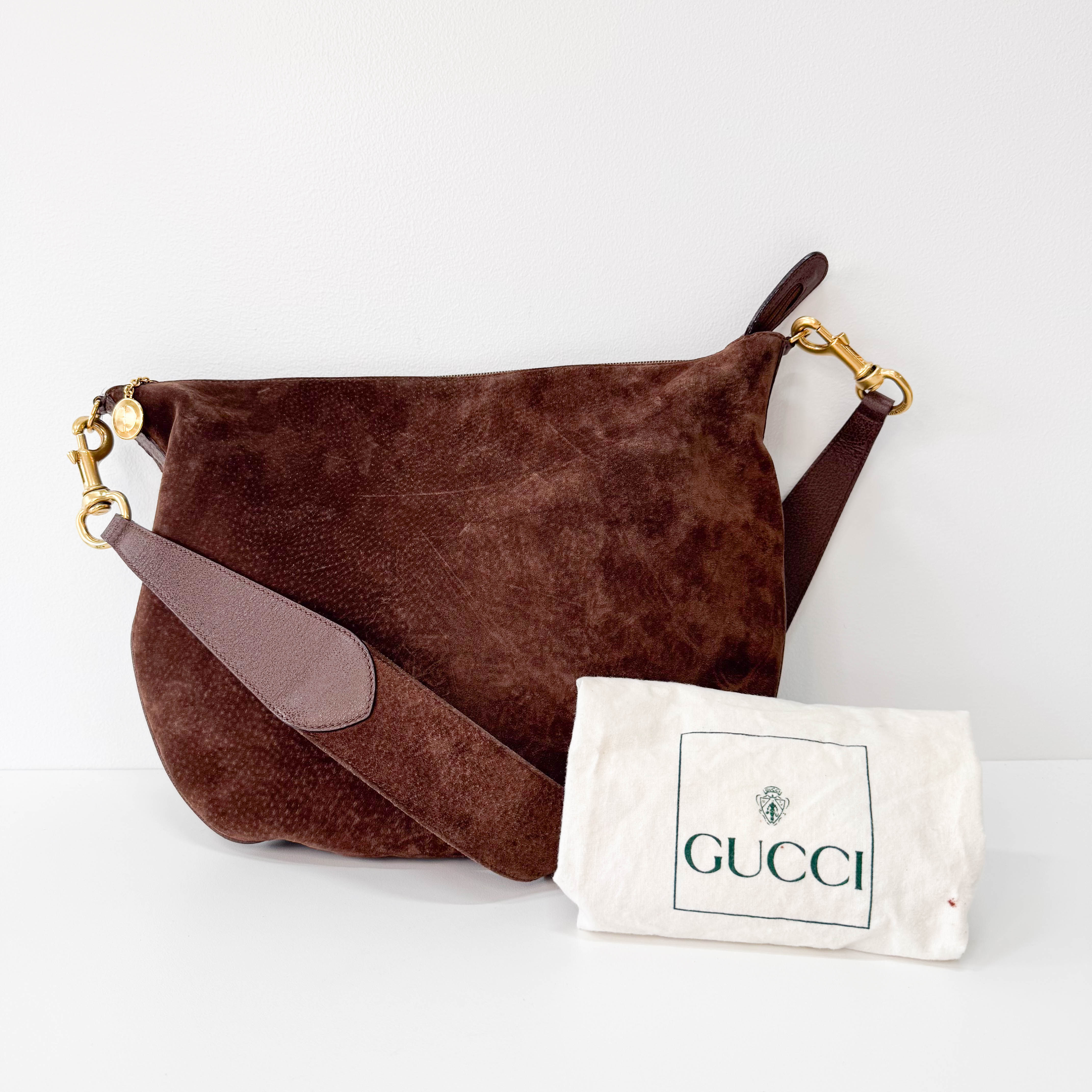 Brown Suede Shoulder Bag