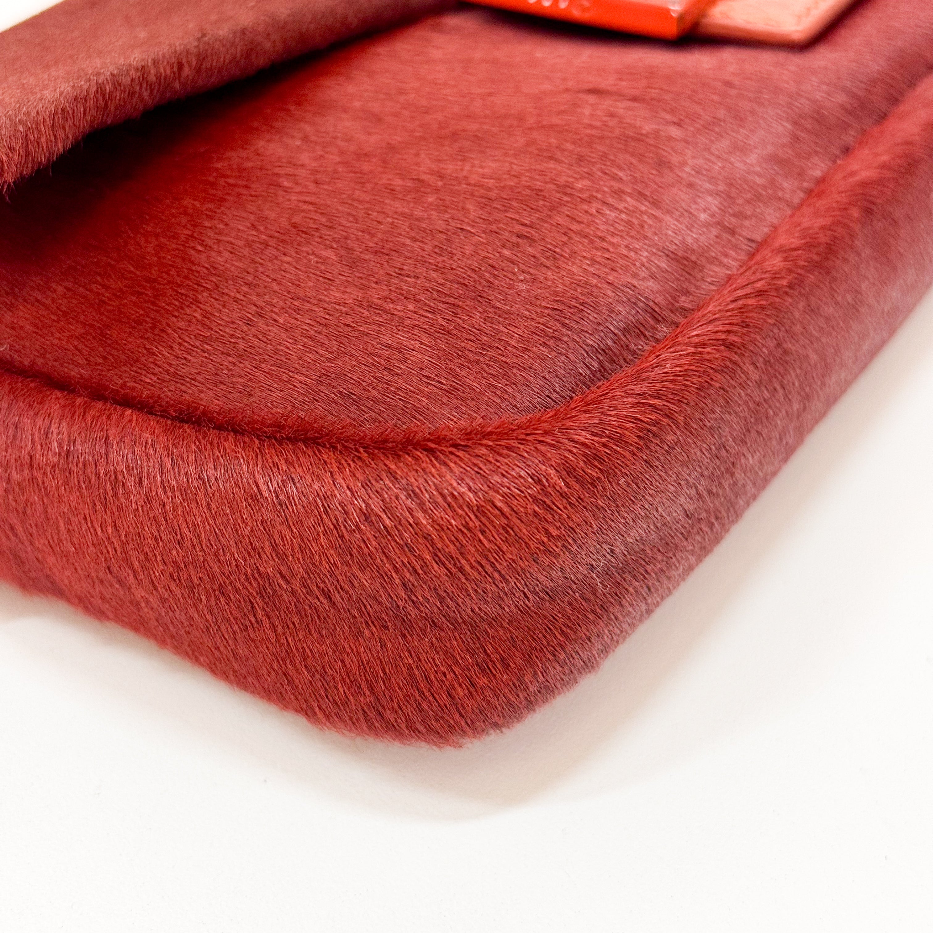 Baguette Red Pony Hair Bag