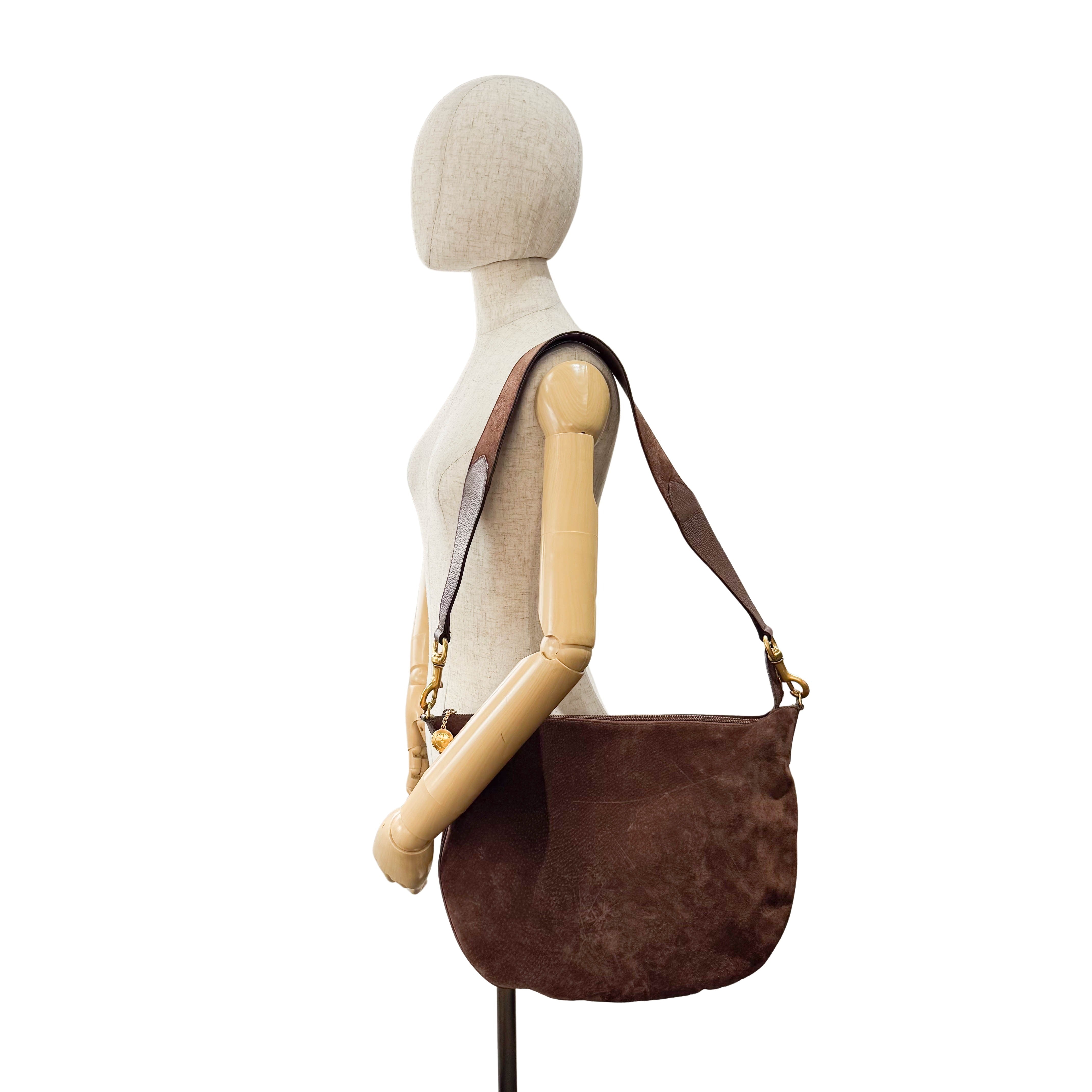 Brown Suede Shoulder Bag