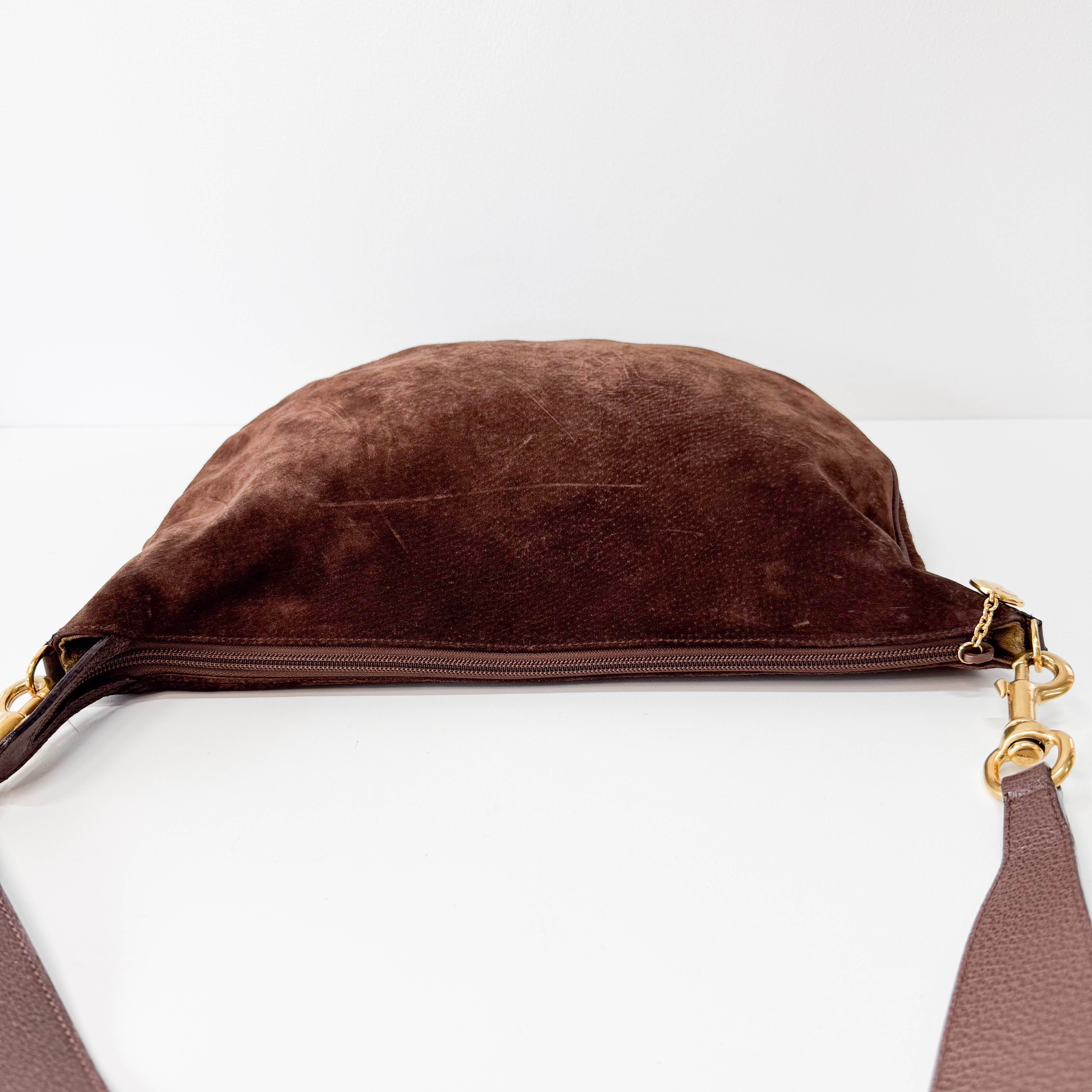 Brown Suede Shoulder Bag