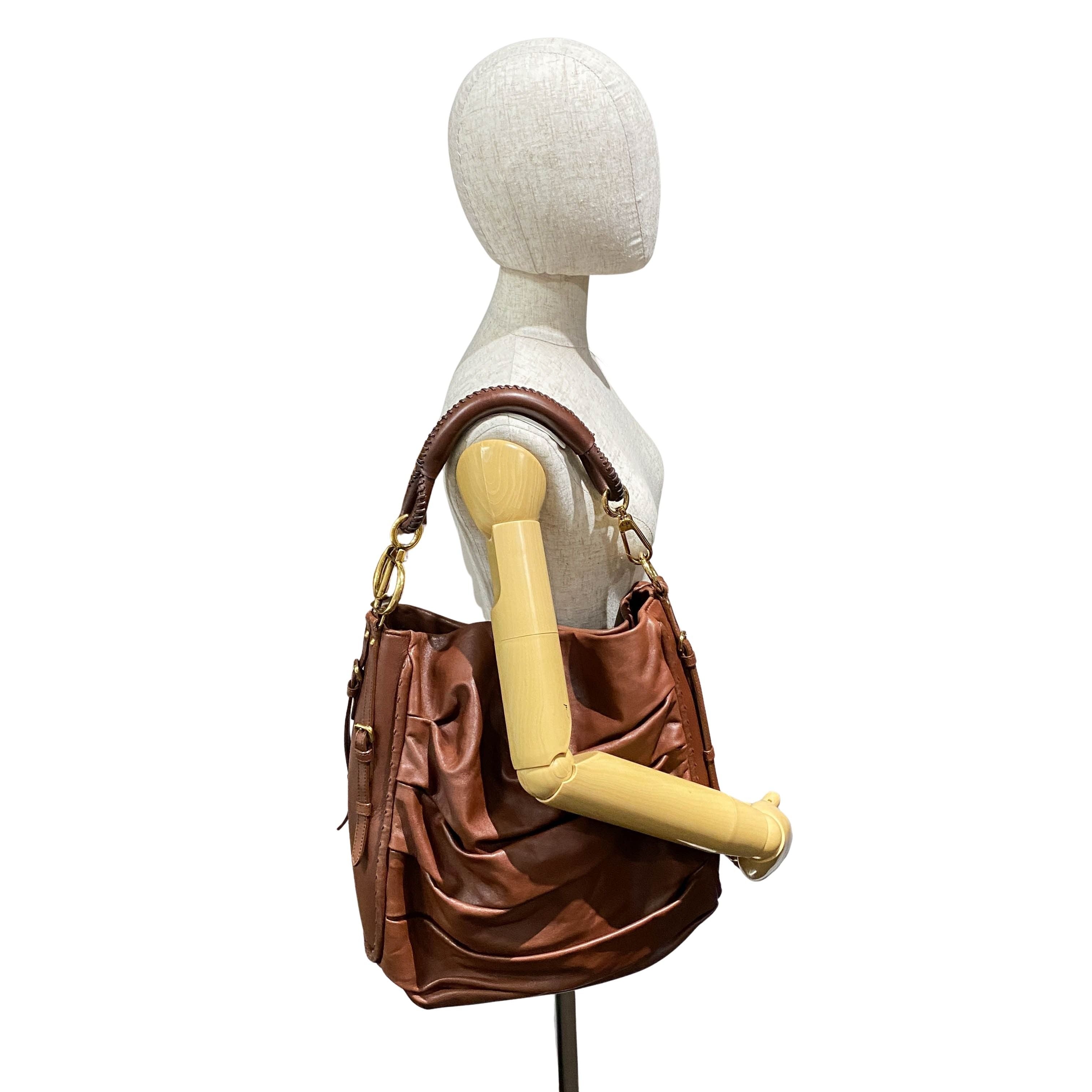 Brown Nappa Leather Shoulder Bag