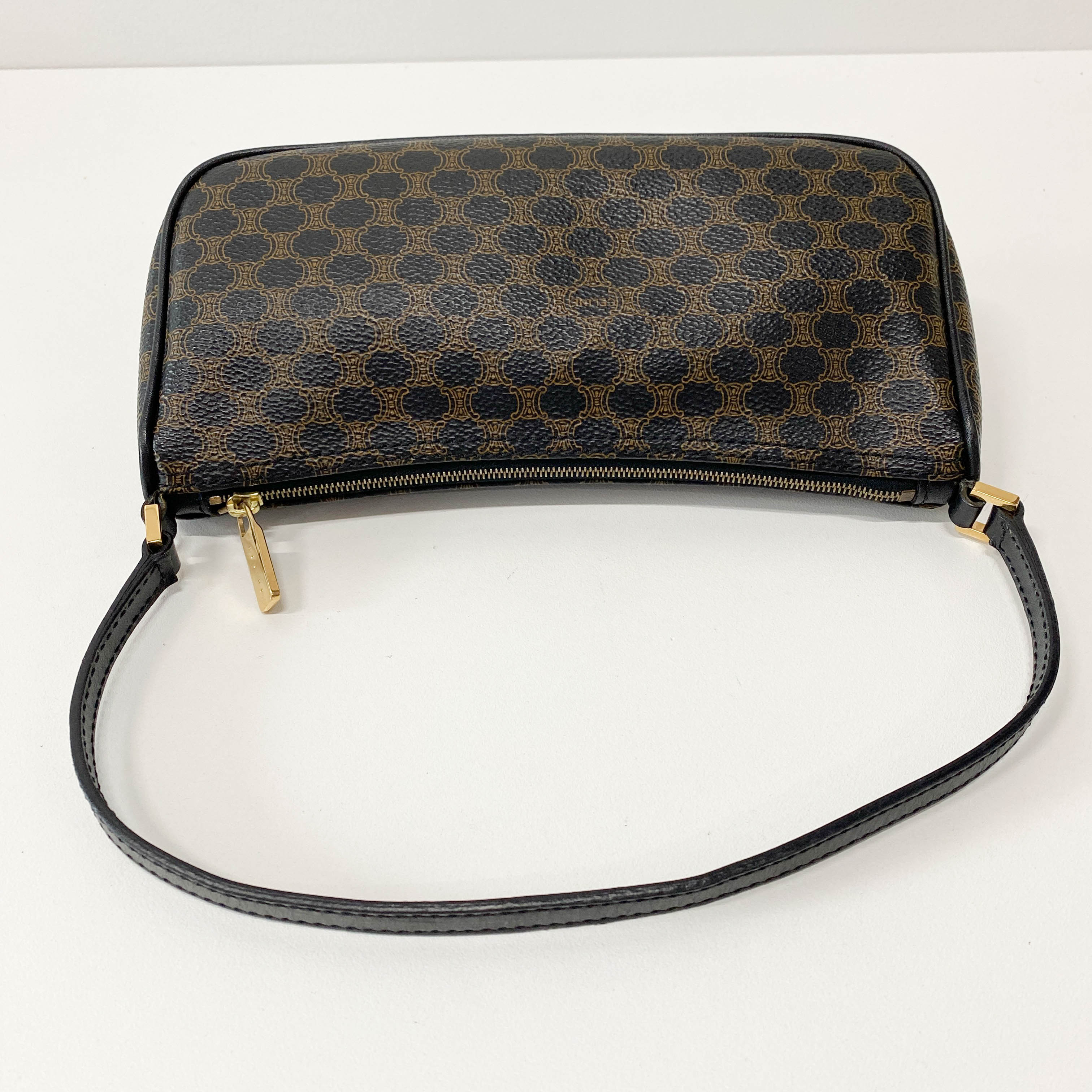 Macadam Triomphe Black Leather Shoulder Bag