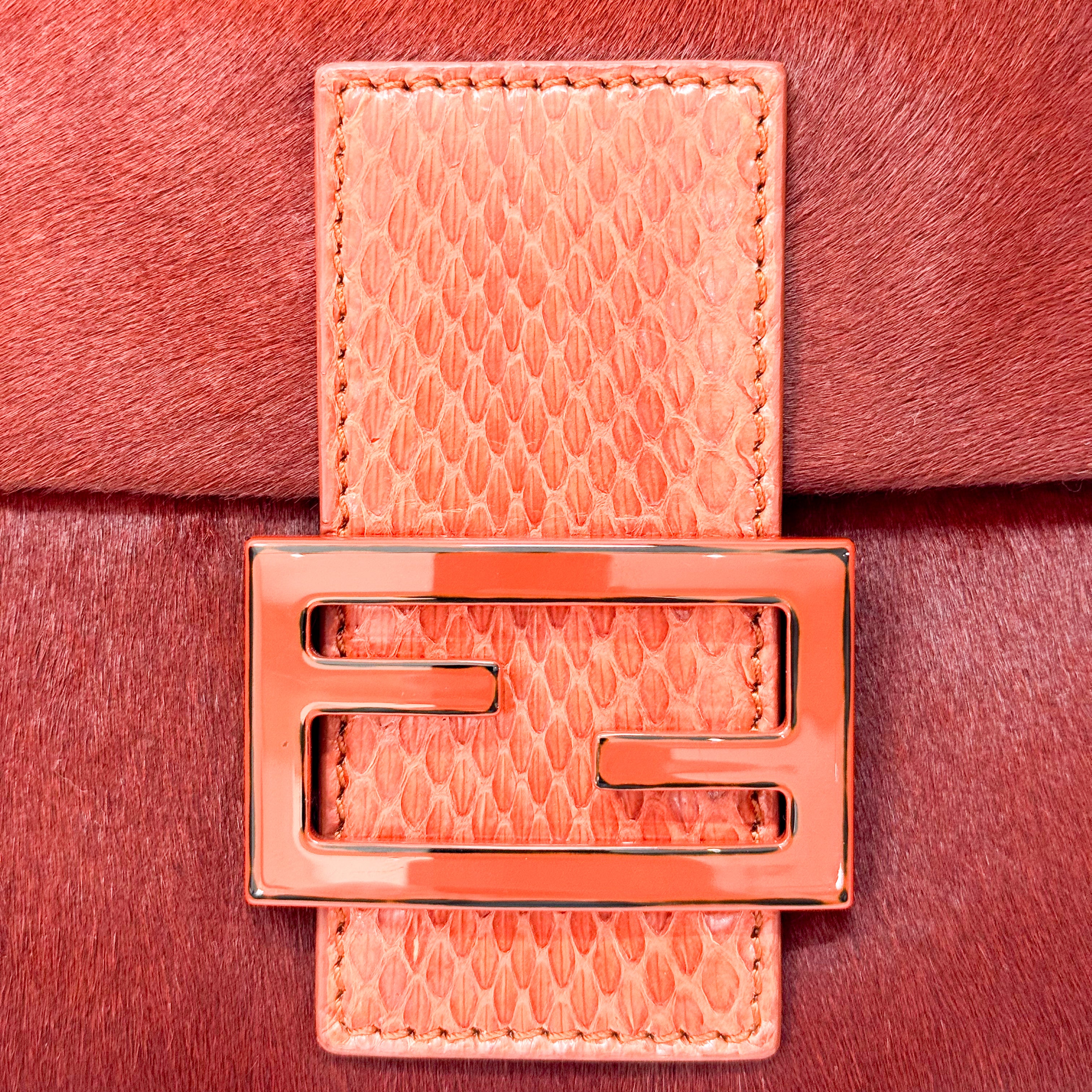 Baguette Red Pony Hair Bag