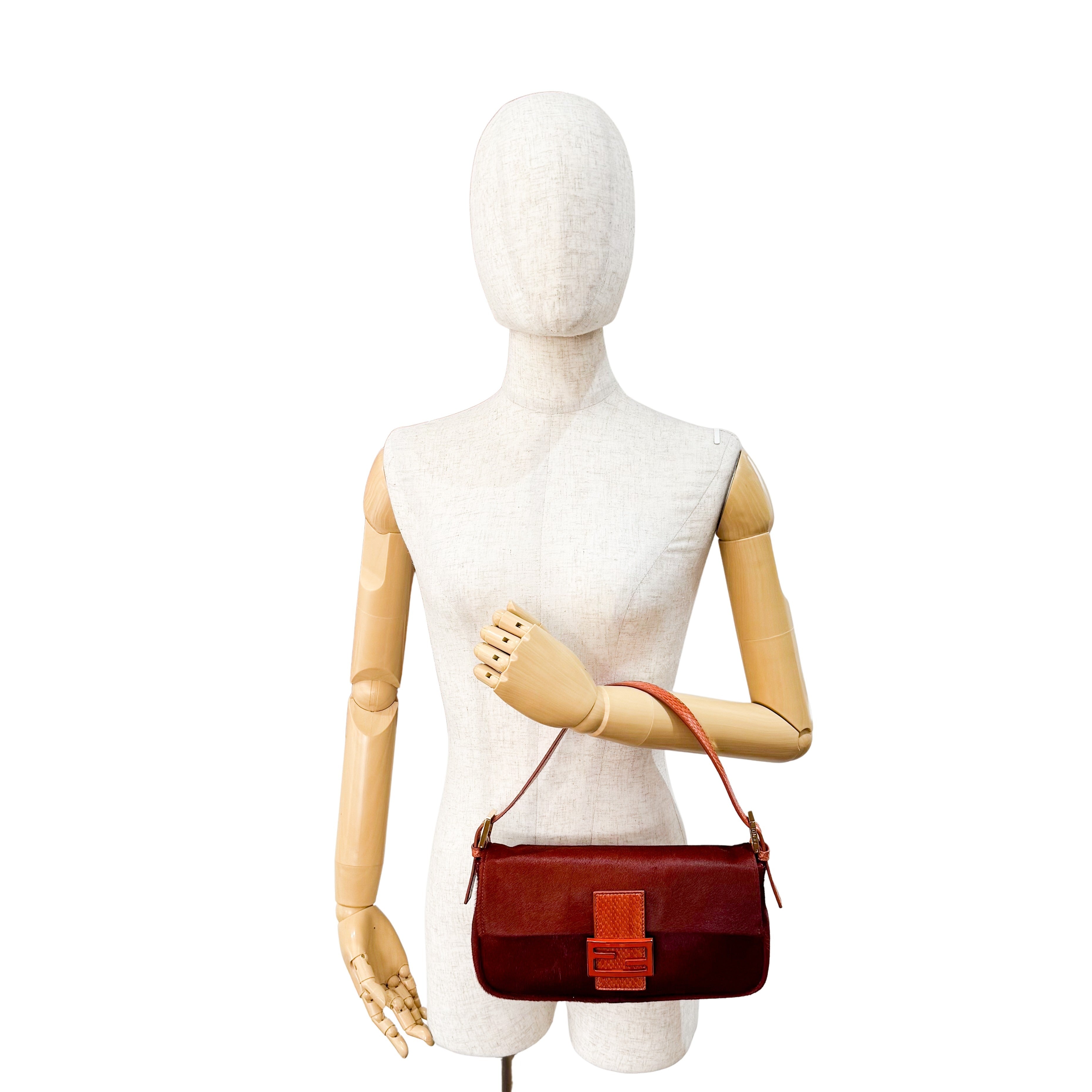 Baguette Red Pony Hair Bag