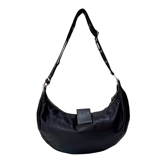 Half Moon Black Leather Bag