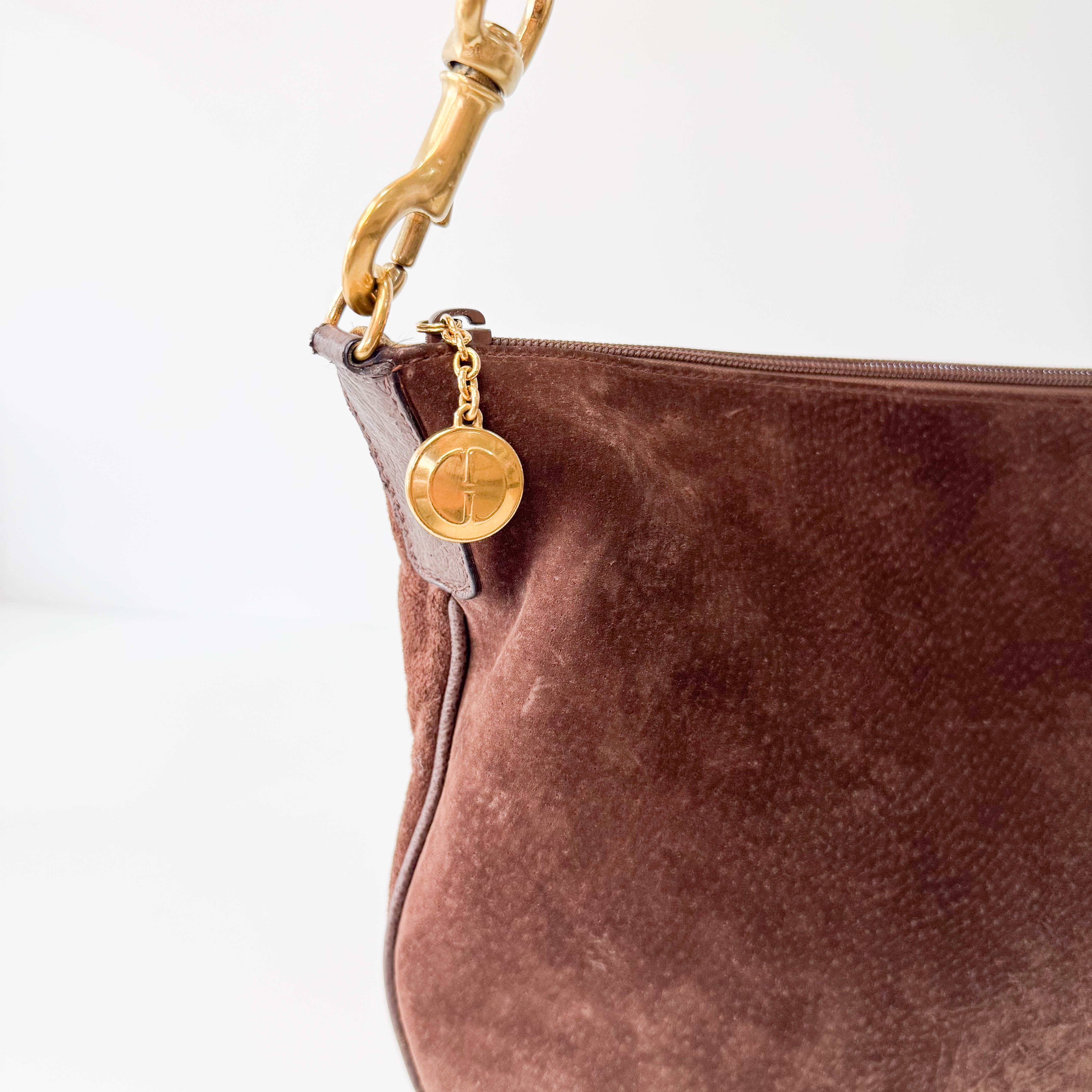 Brown Suede Shoulder Bag