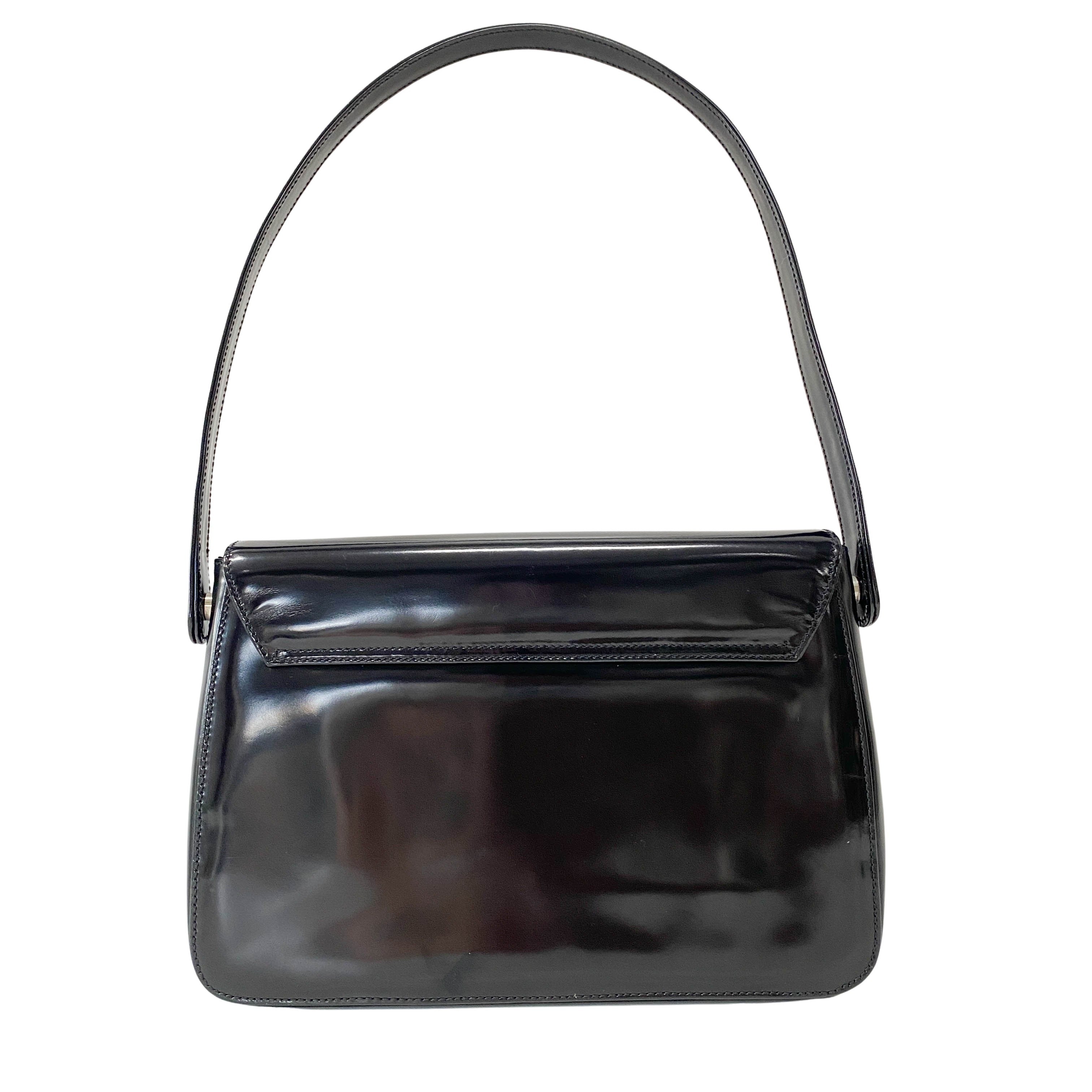 Black Patent Leather Shoulder Bag