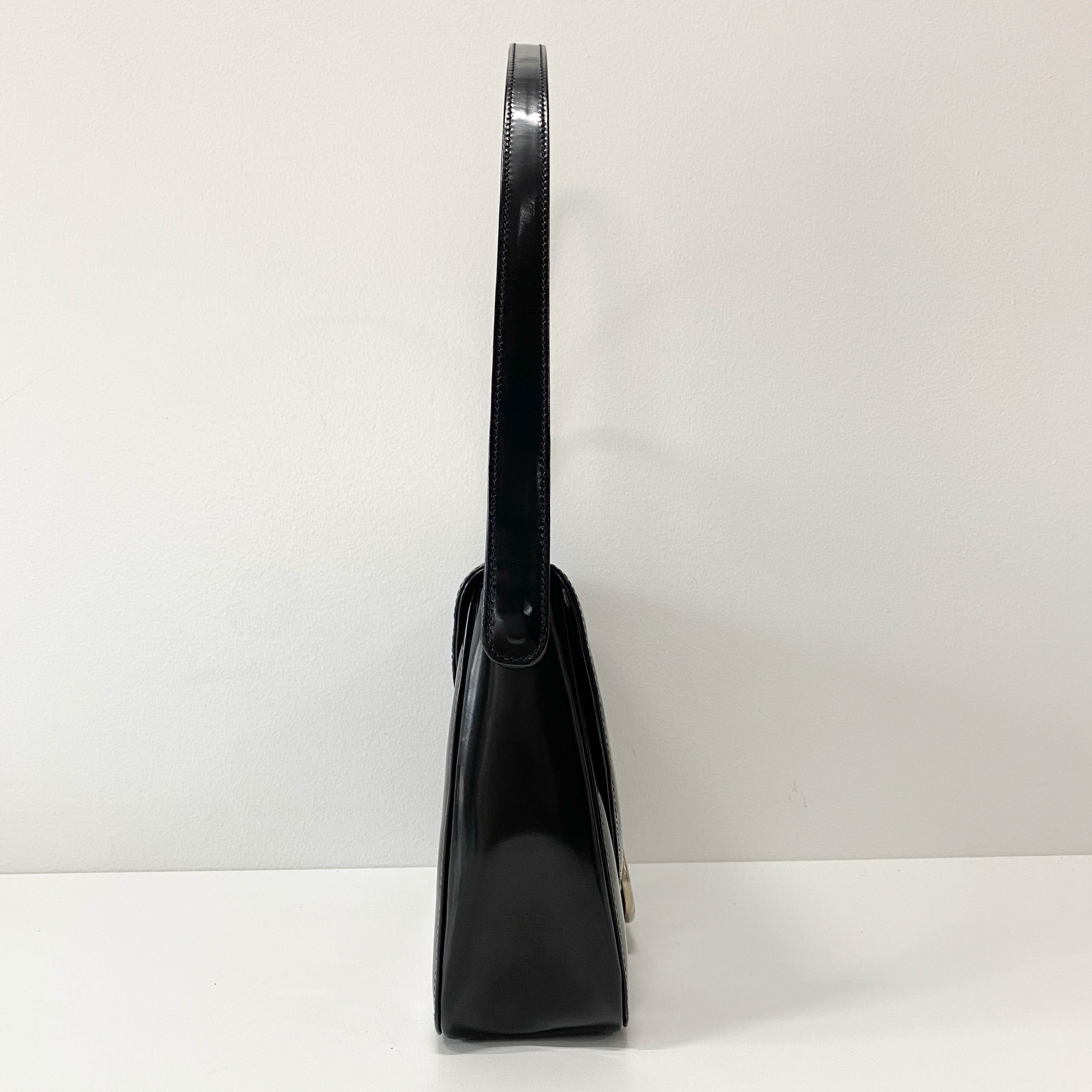 Black Patent Leather Shoulder Bag