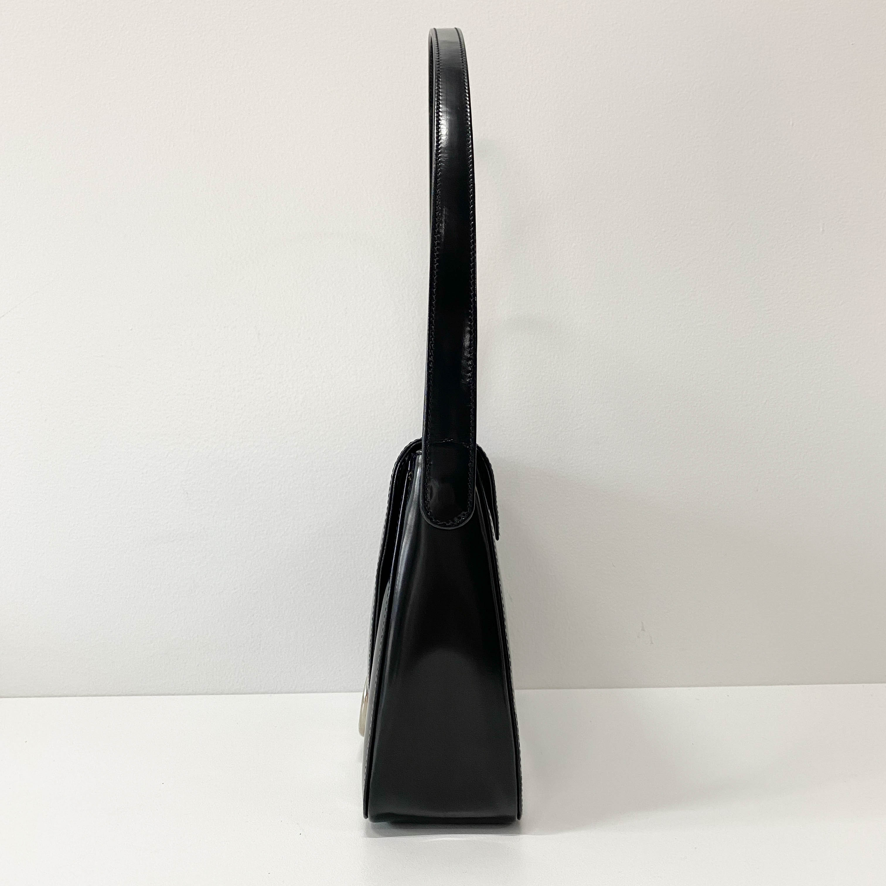 Black Patent Leather Shoulder Bag