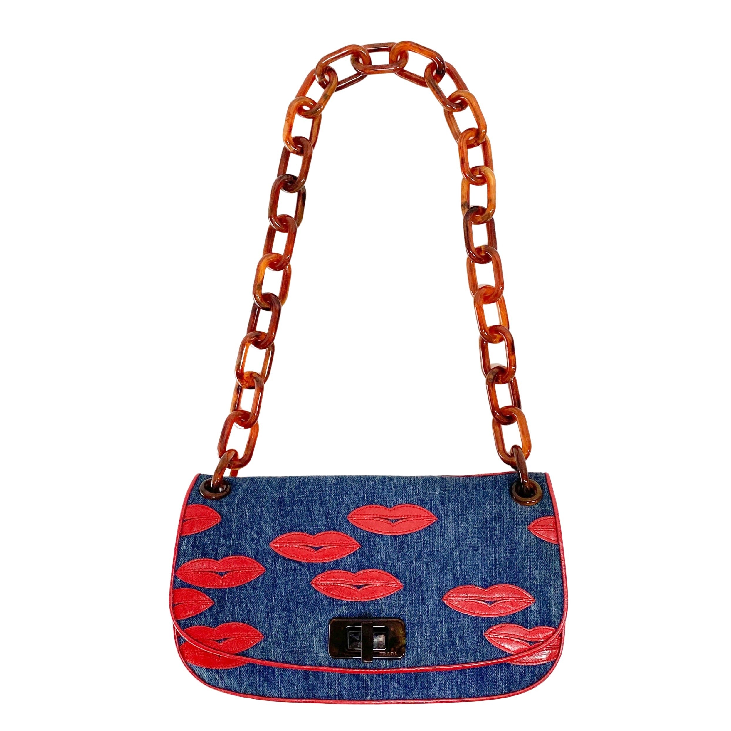 Denim Chain Shoulder Bag