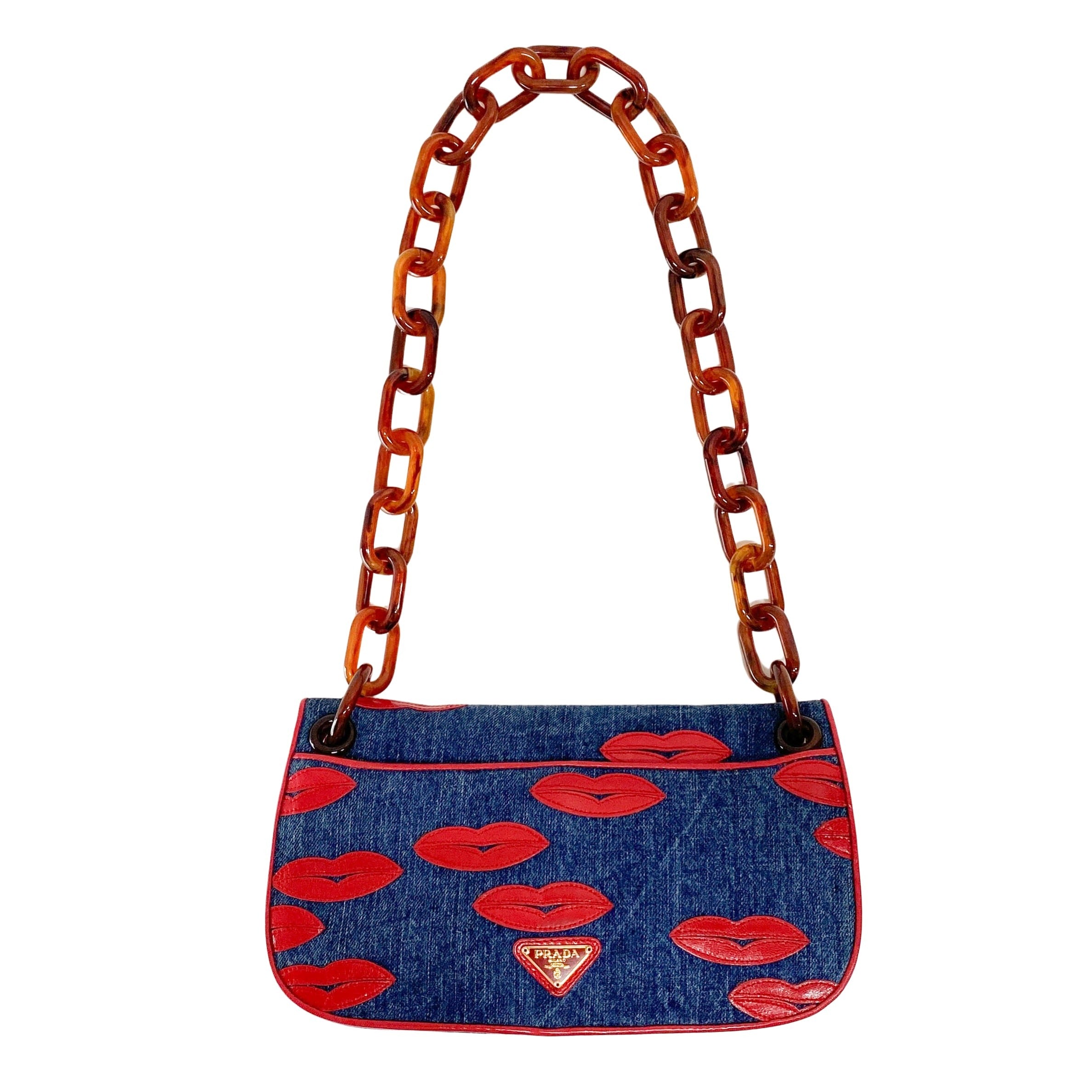 Denim Chain Shoulder Bag