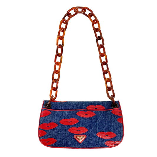 Denim Chain Shoulder Bag