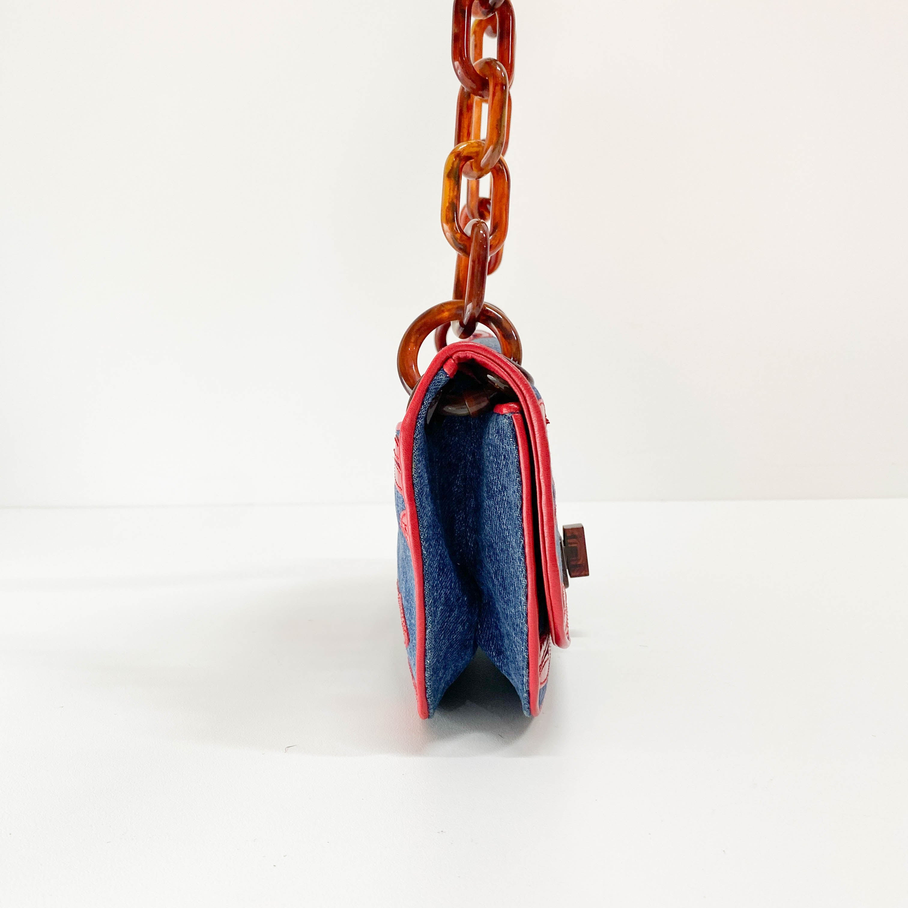 Denim Chain Shoulder Bag