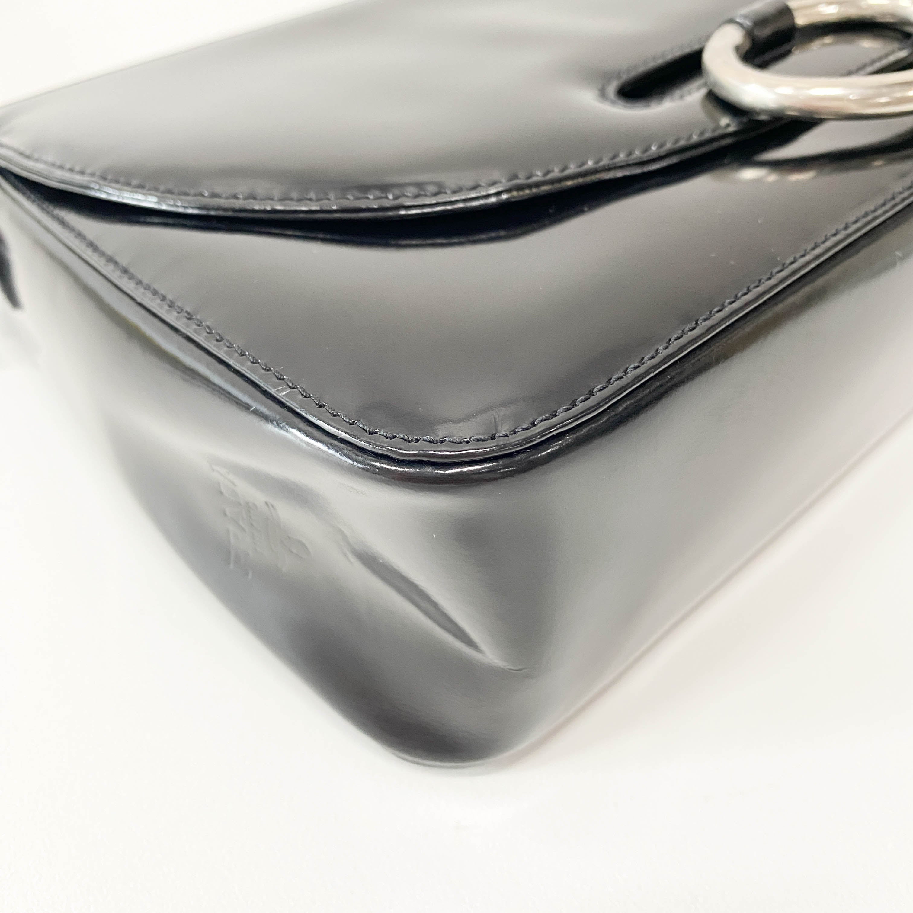 Black Patent Leather Shoulder Bag