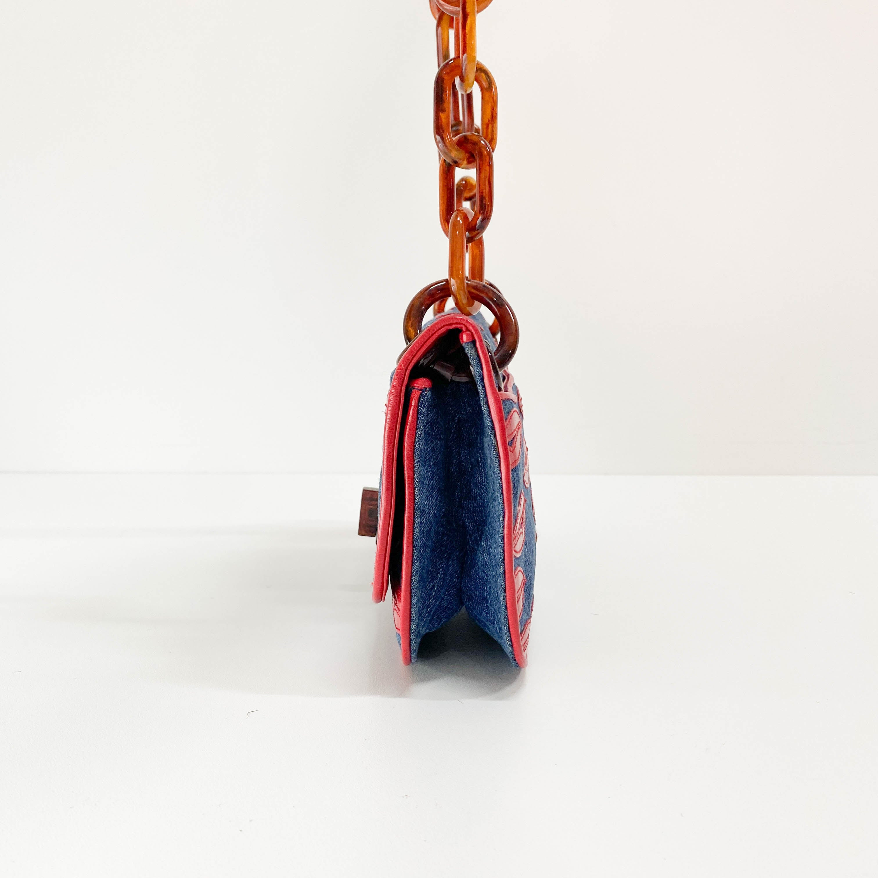 Denim Chain Shoulder Bag