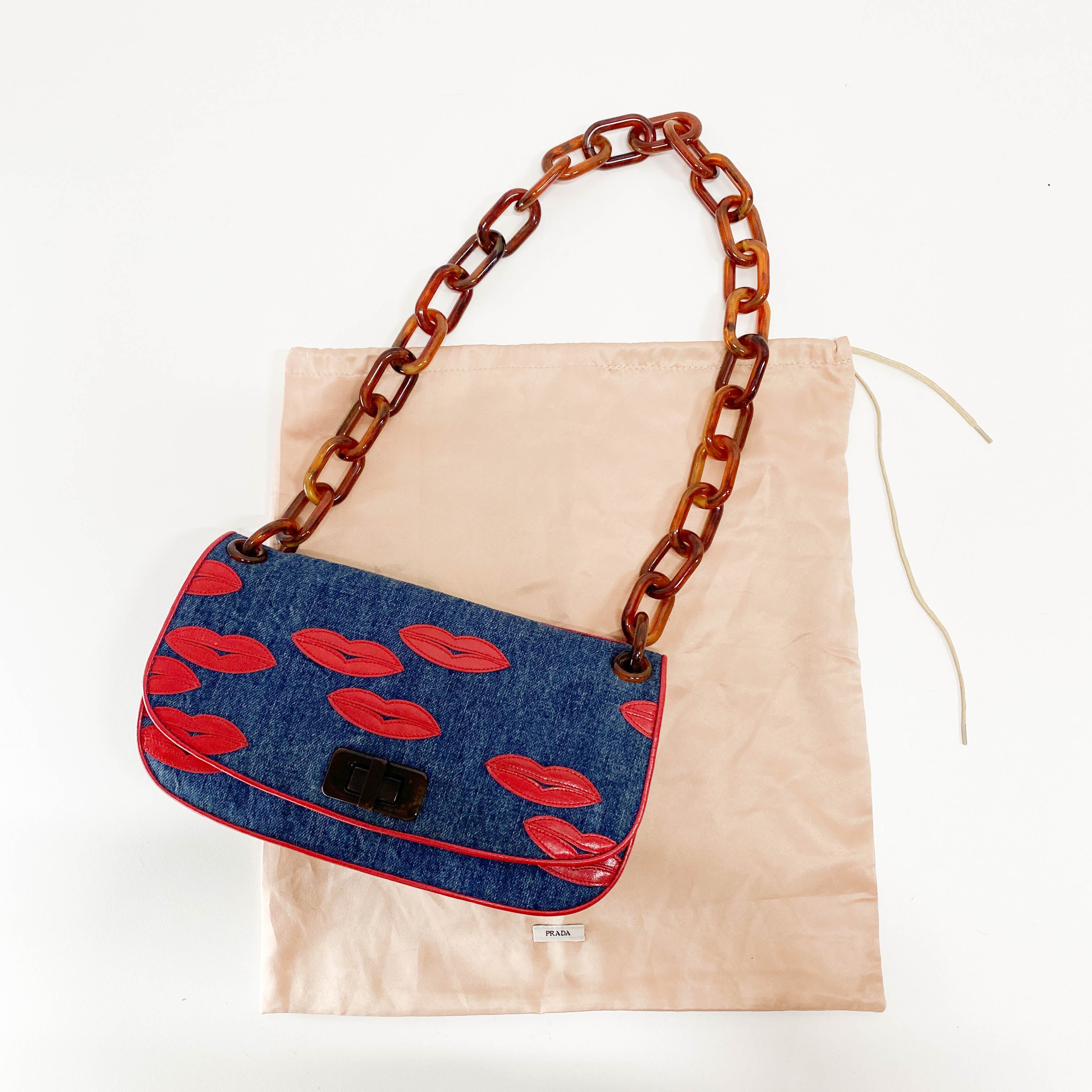 Denim Chain Shoulder Bag