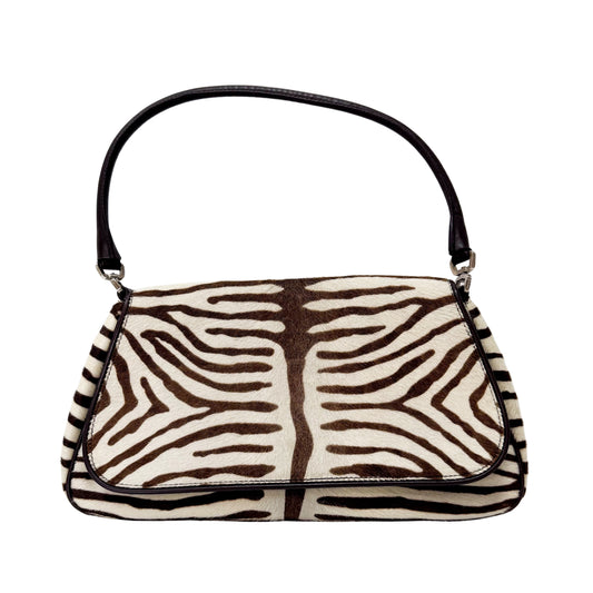 Zebra Print Pony Hair Shoulder Bag