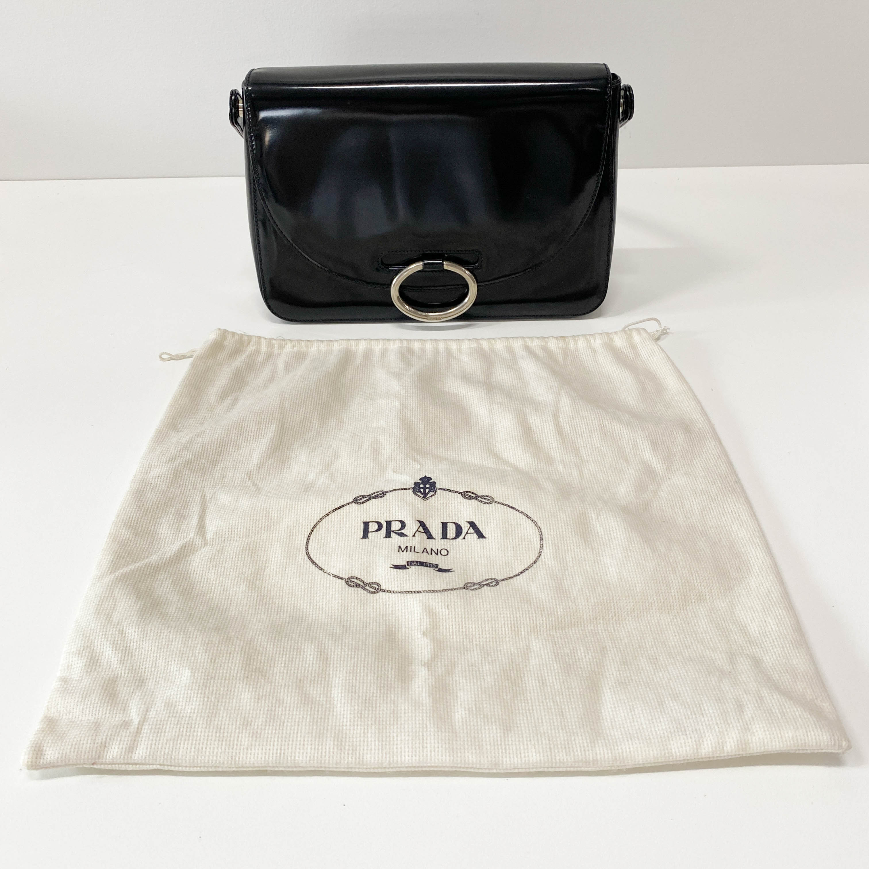 Black Patent Leather Shoulder Bag