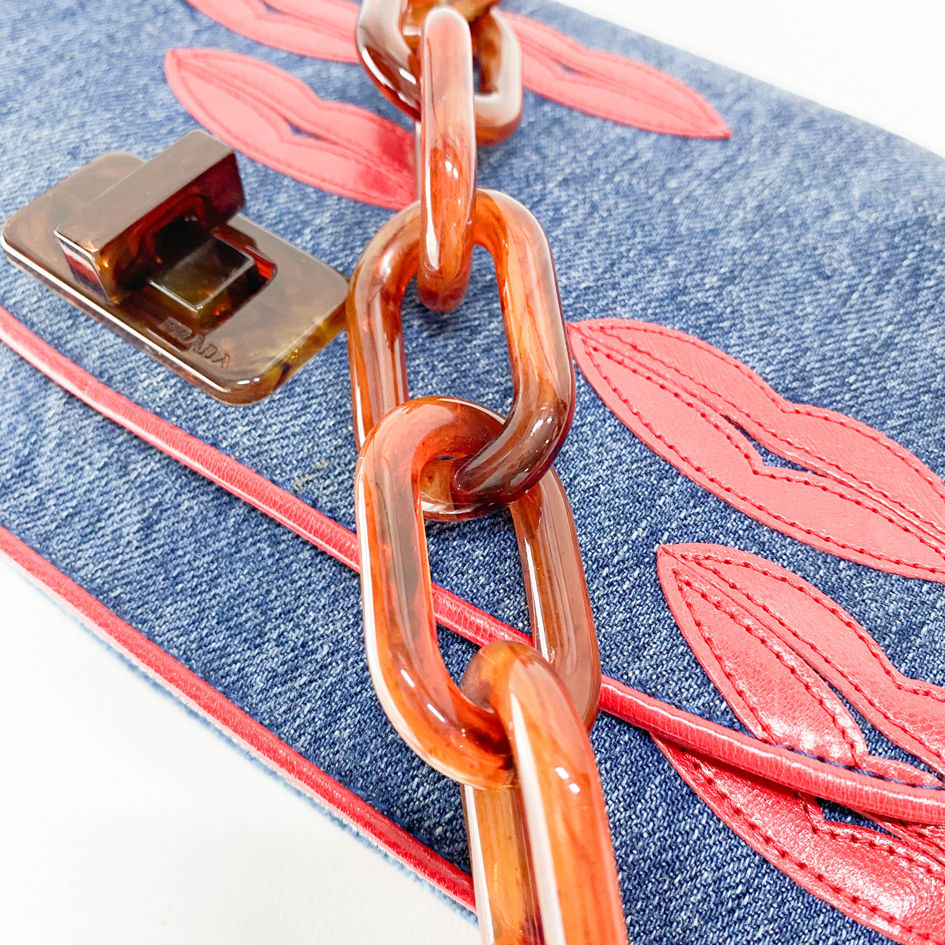 Denim Chain Shoulder Bag