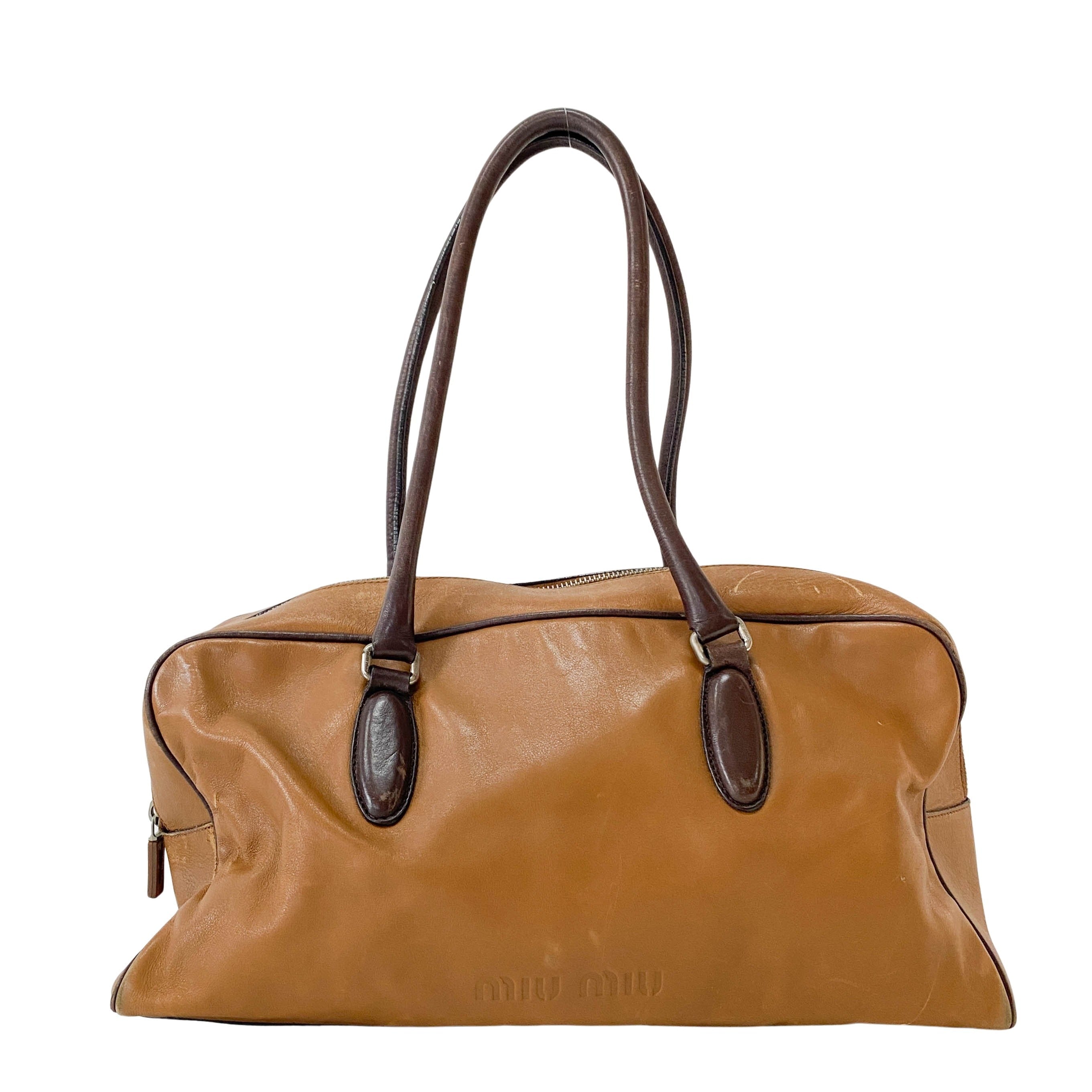 Archive Mini Boston Brown Leather Shoulder Bag