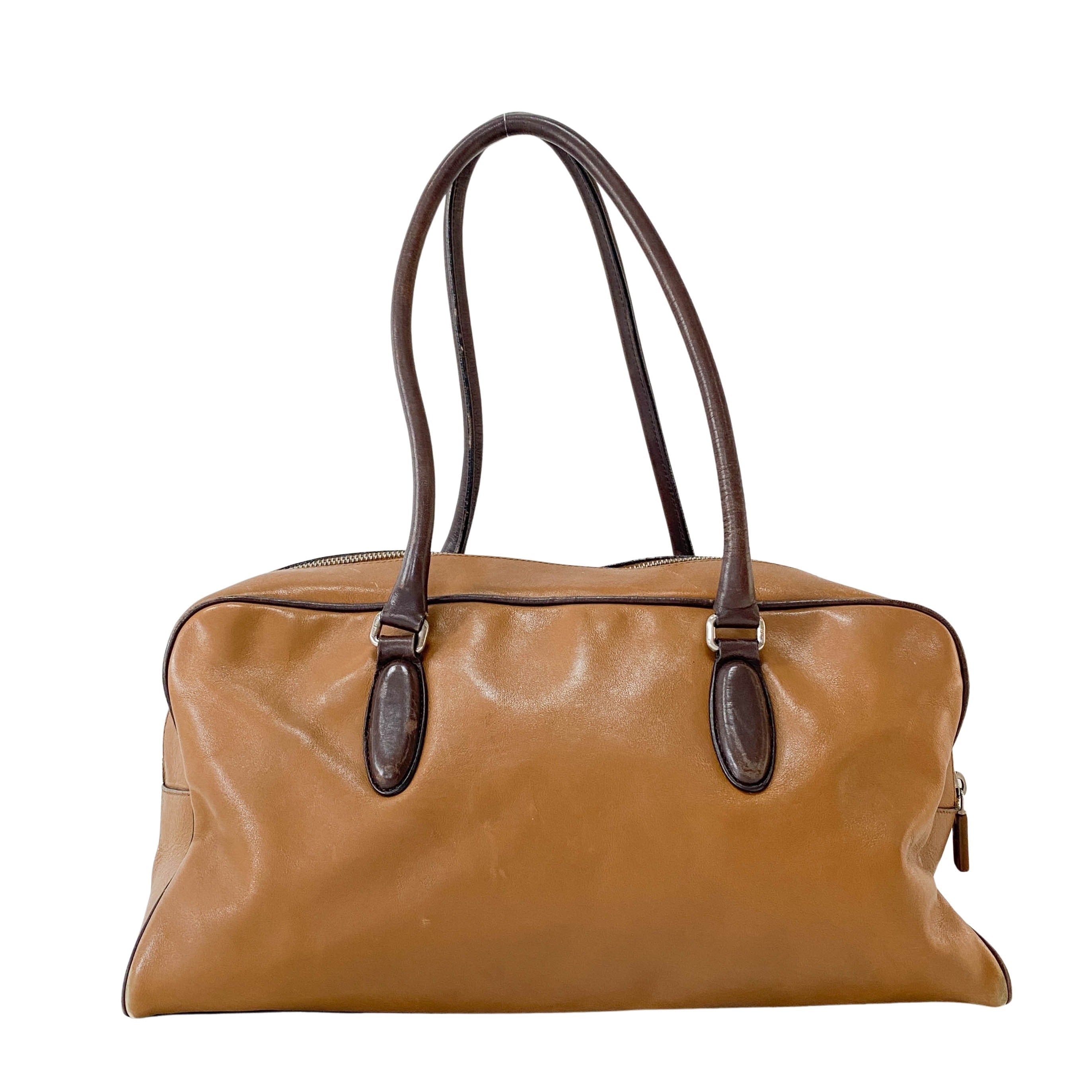 Archive Mini Boston Brown Leather Shoulder Bag
