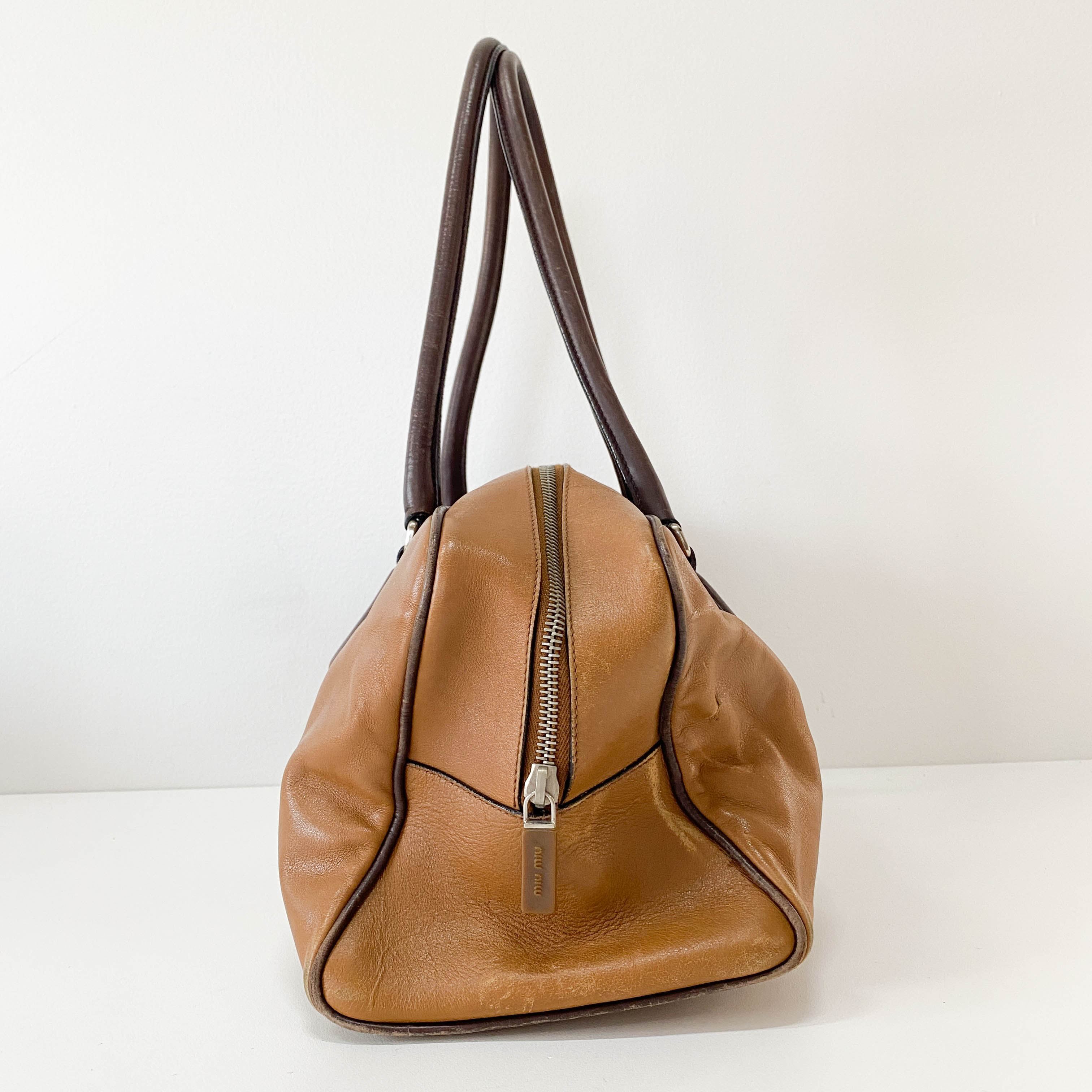 Archive Mini Boston Brown Leather Shoulder Bag