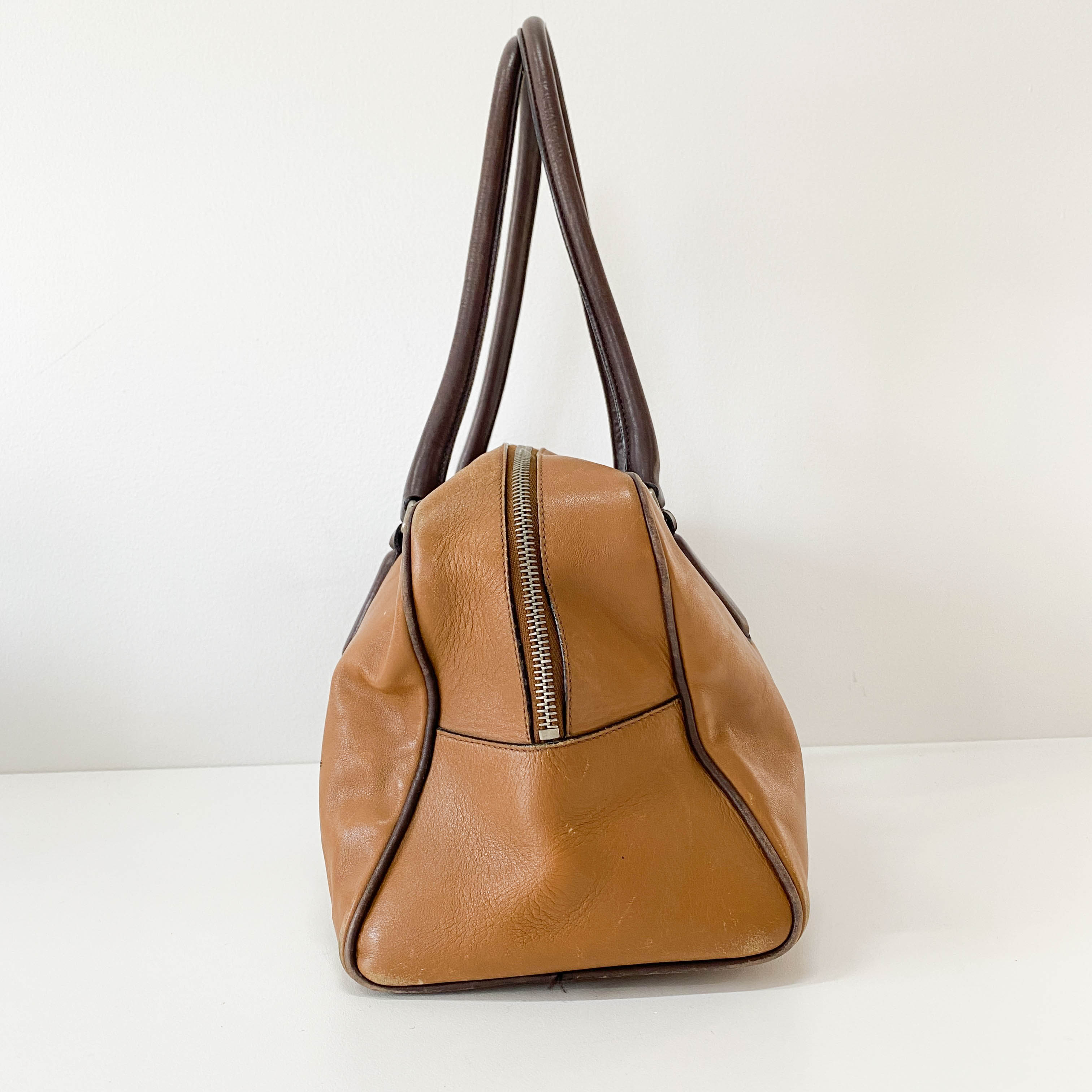 Archive Mini Boston Brown Leather Shoulder Bag
