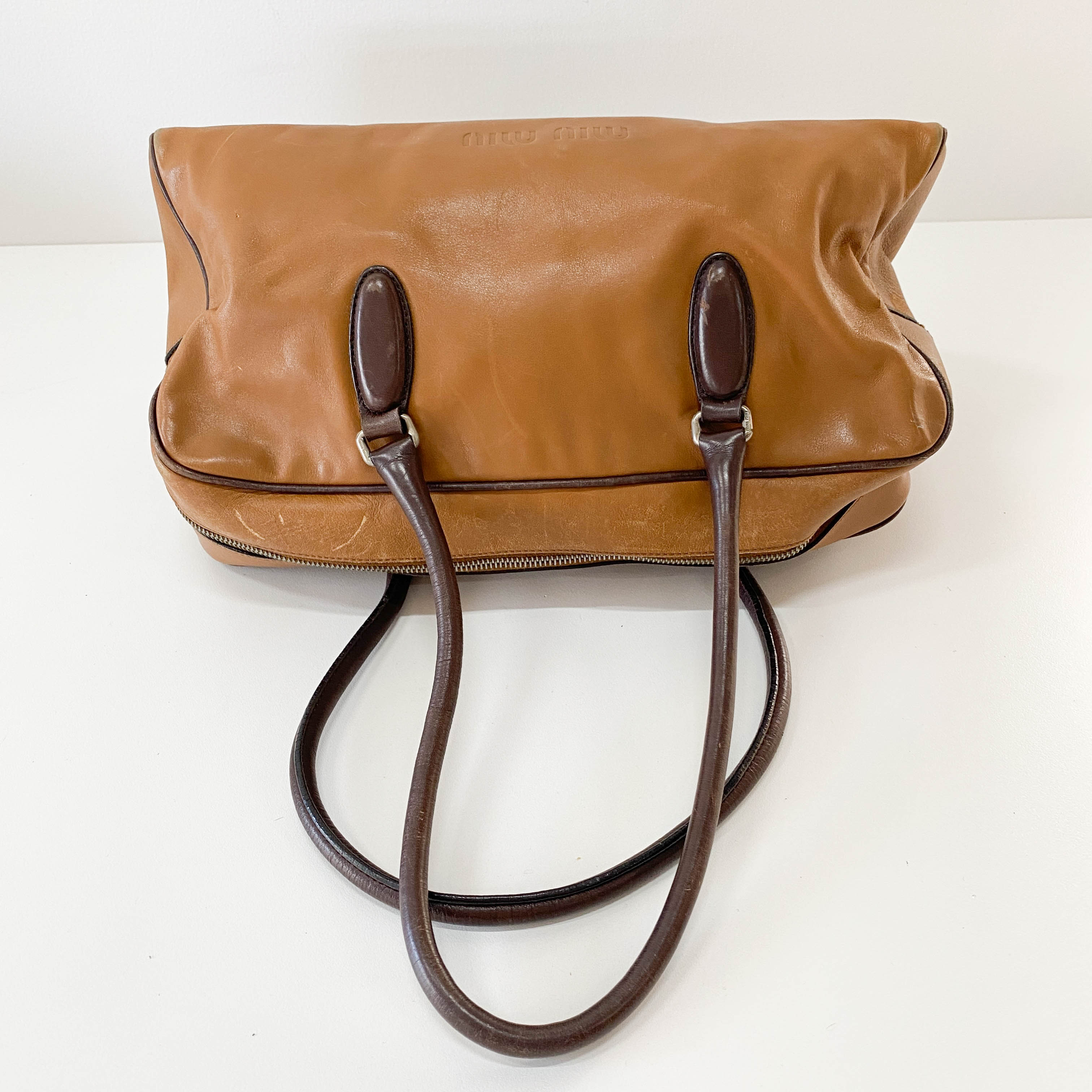 Archive Mini Boston Brown Leather Shoulder Bag