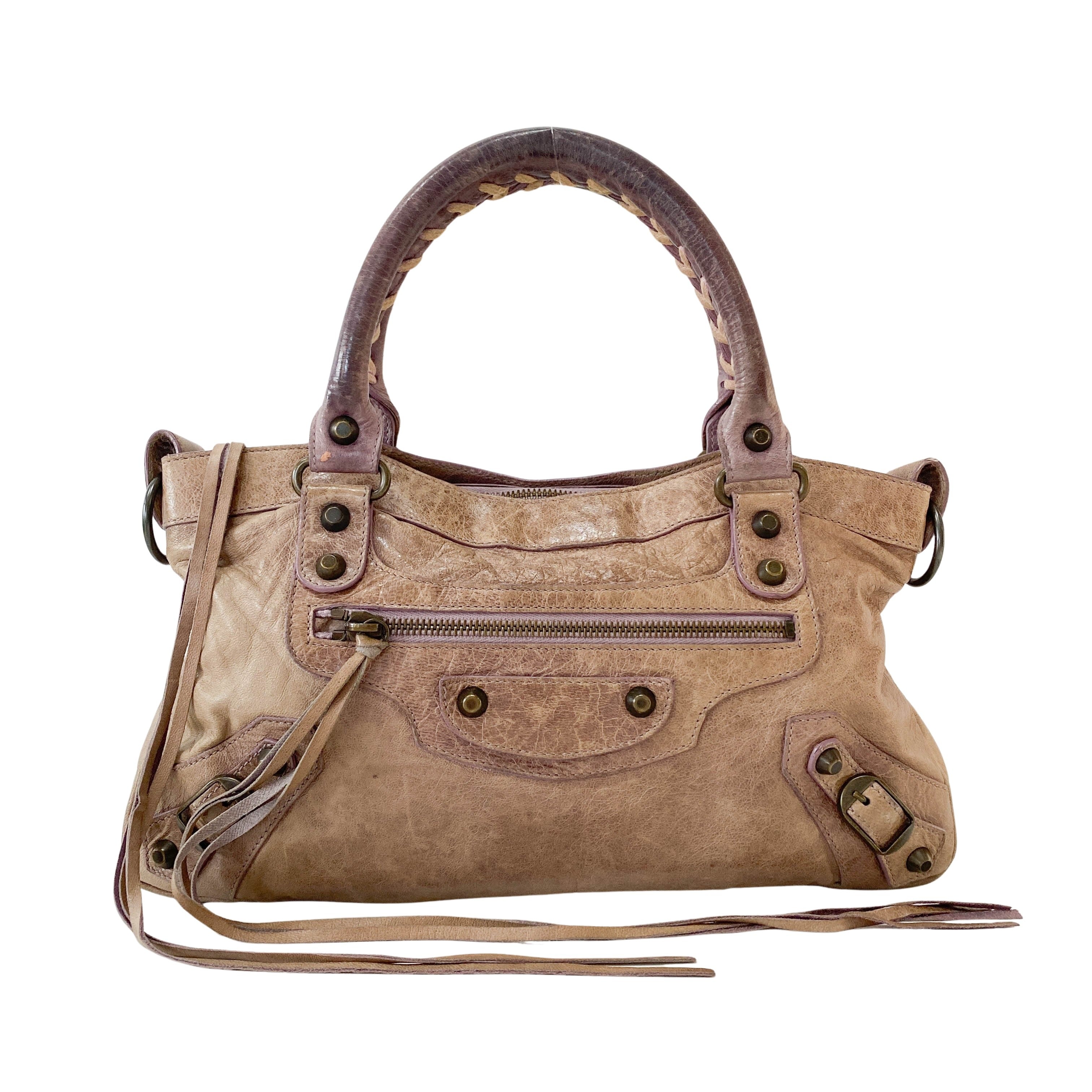 Mini City Brown Leather Shoulder Bag