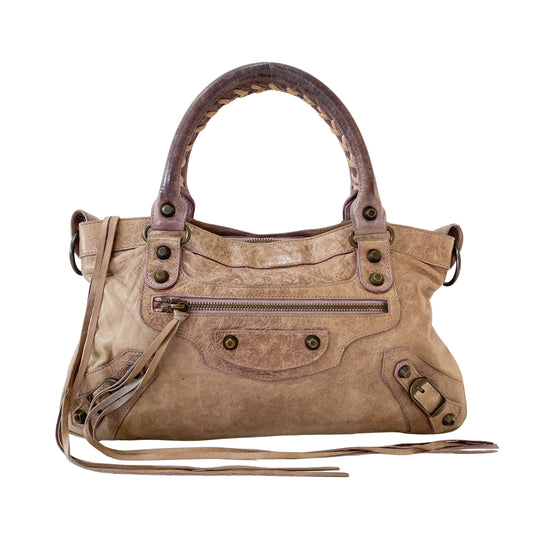 Mini City Brown Leather Shoulder Bag