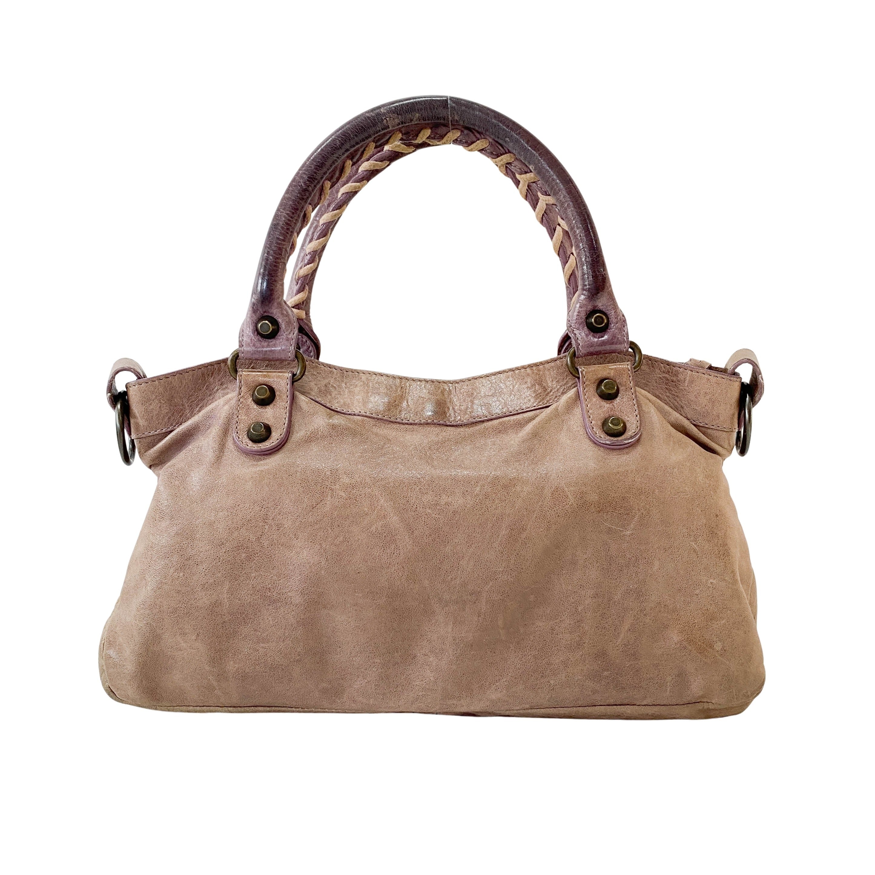 Mini City Brown Leather Shoulder Bag