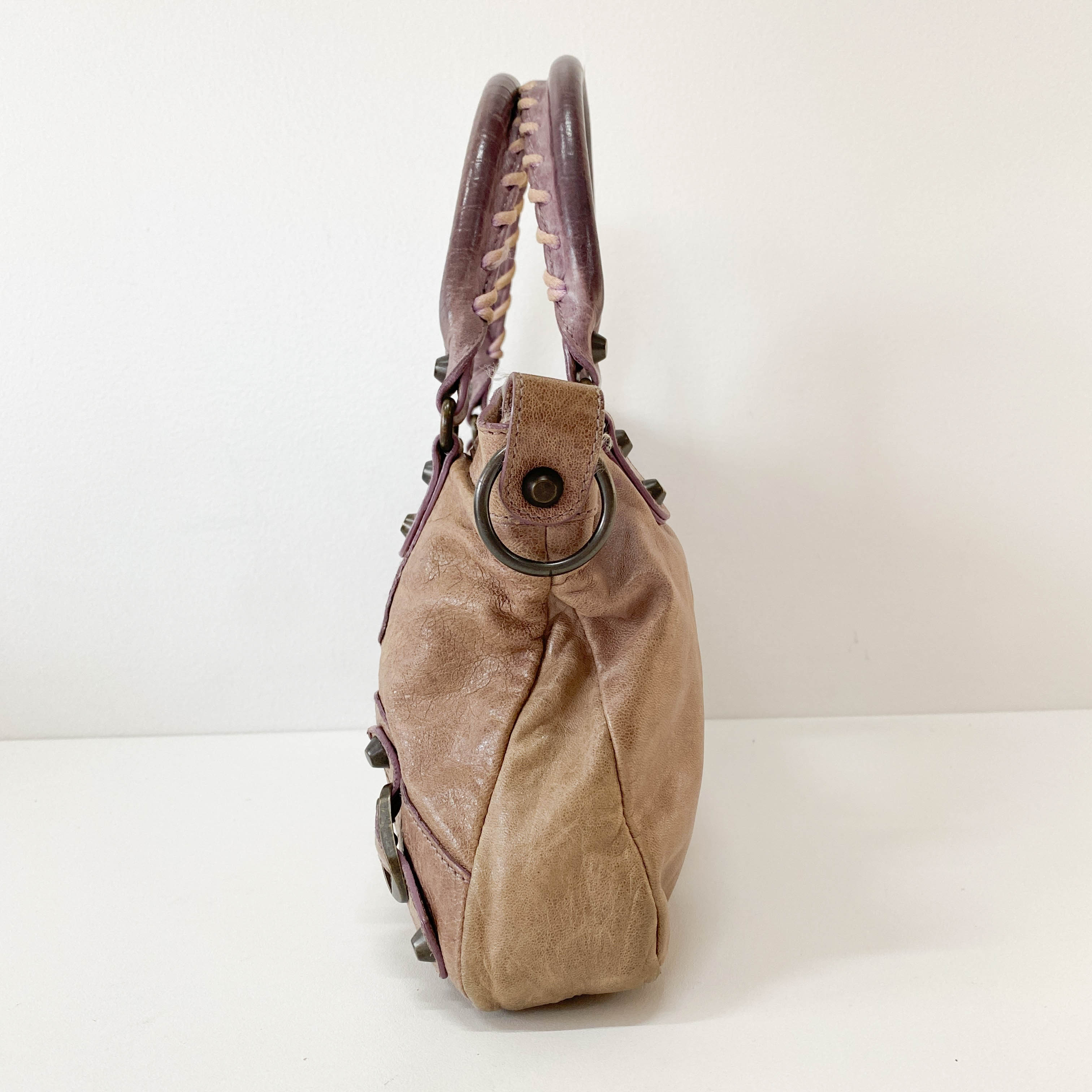 Mini City Brown Leather Shoulder Bag