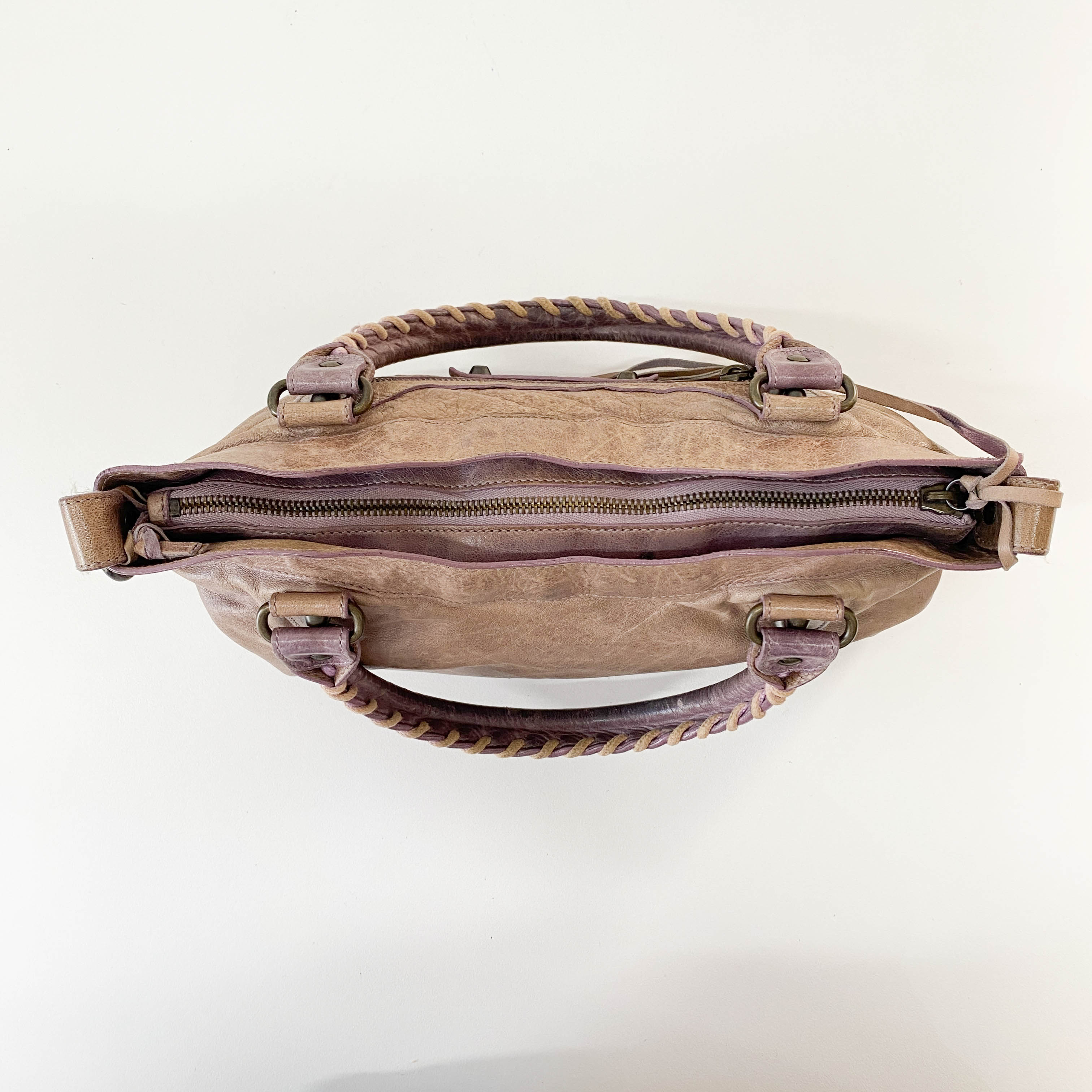 Mini City Brown Leather Shoulder Bag