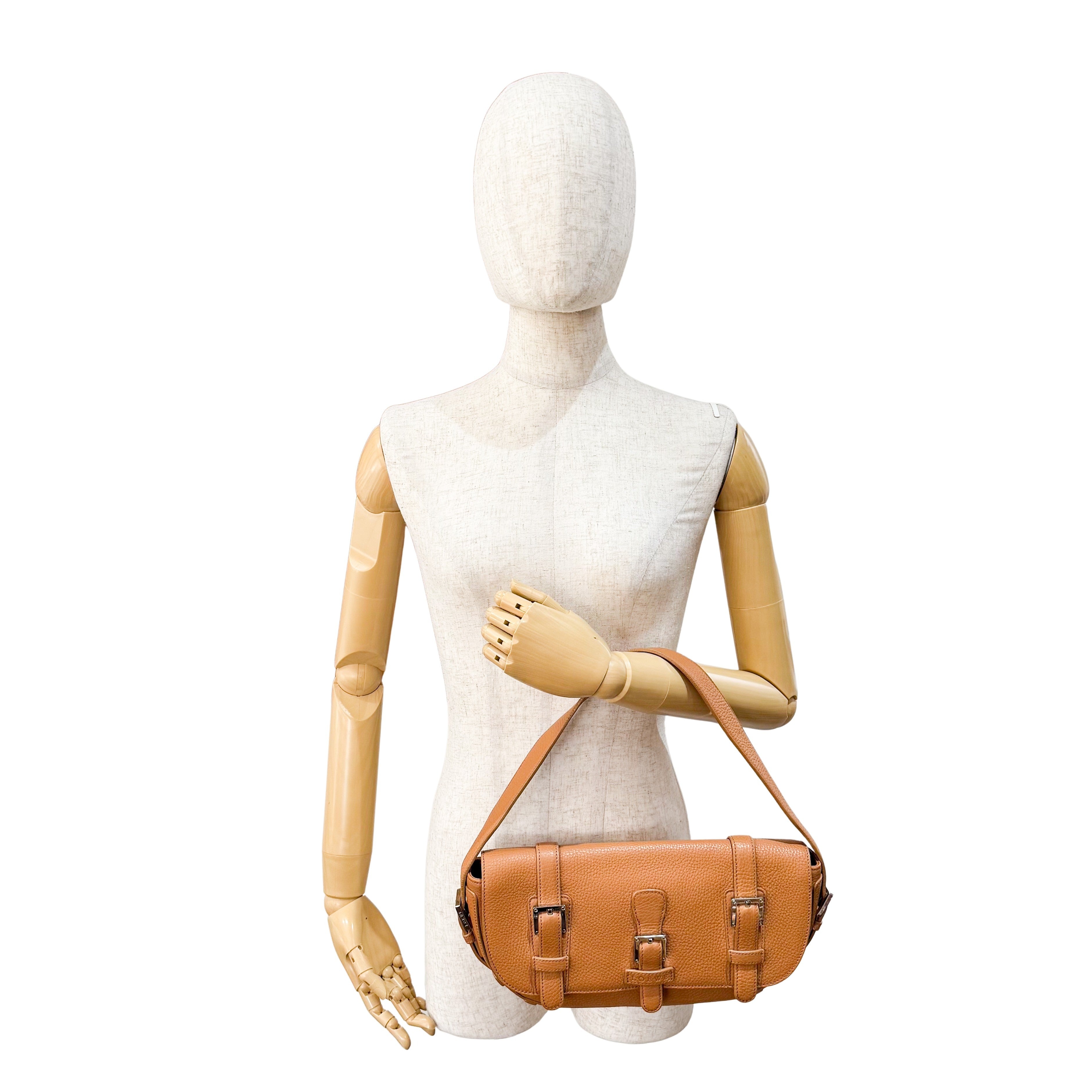 Senda Brown Leather Shoulder Bag