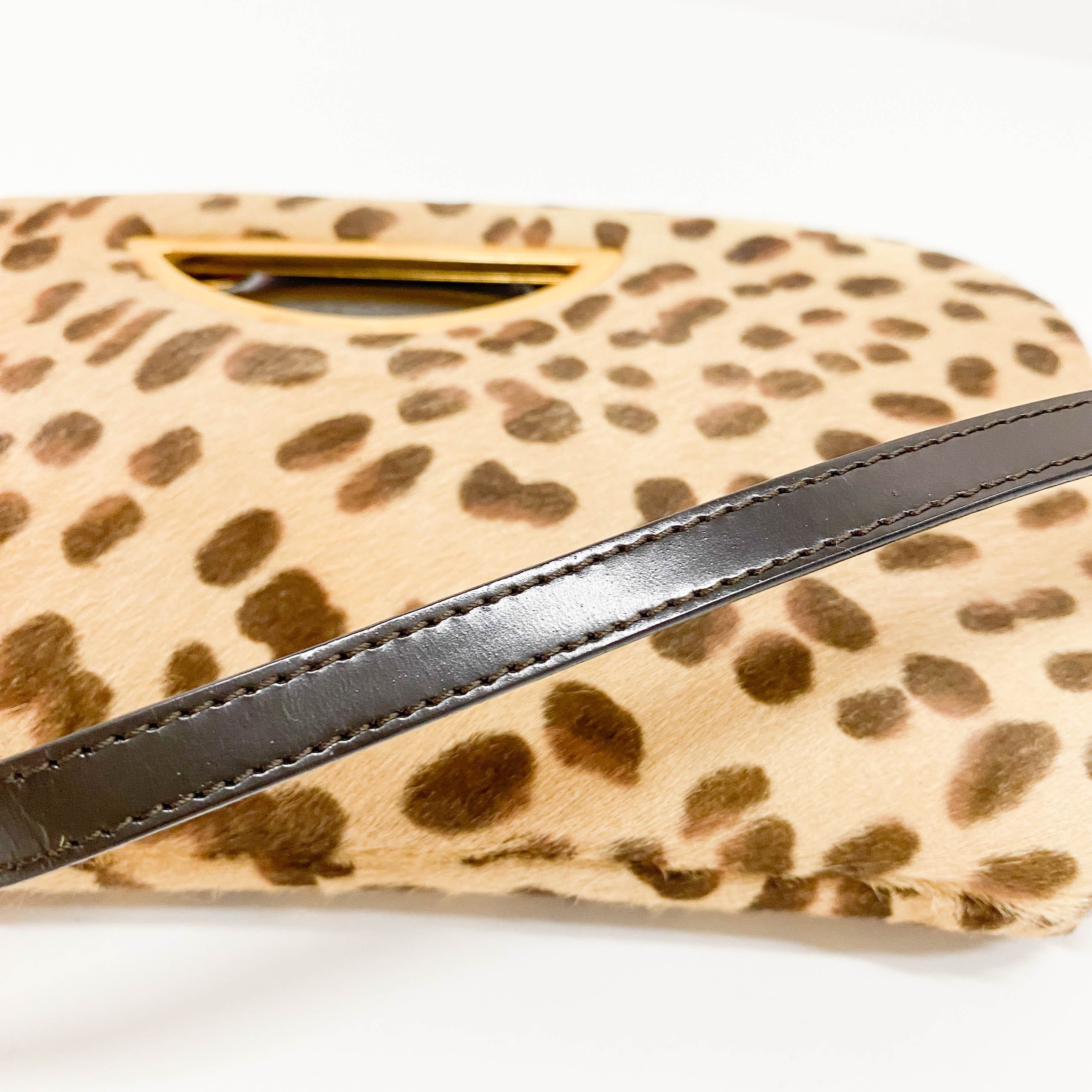 Malice Pearl Cheetah Brown Leather Shoulder Bag