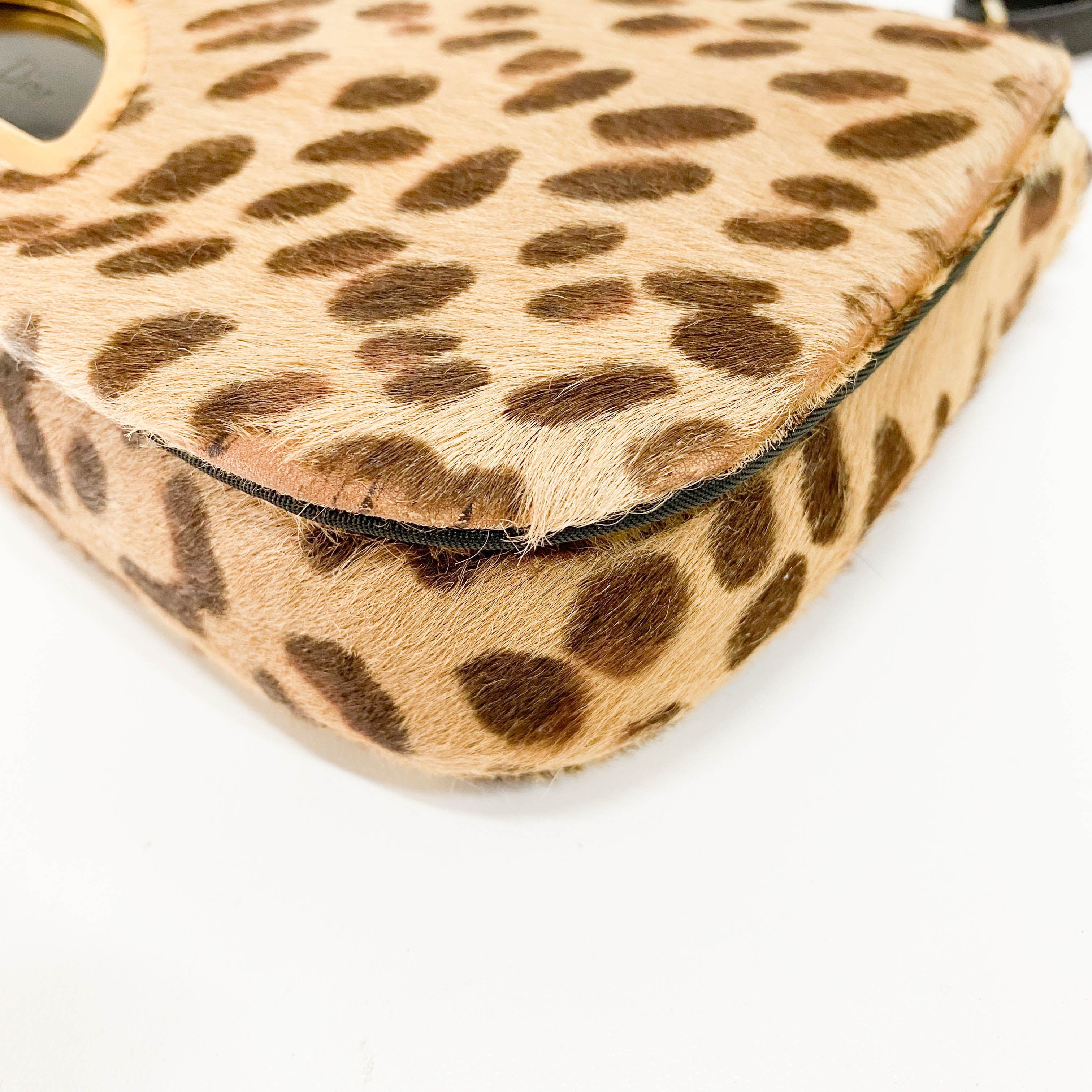 Malice Pearl Cheetah Brown Leather Shoulder Bag